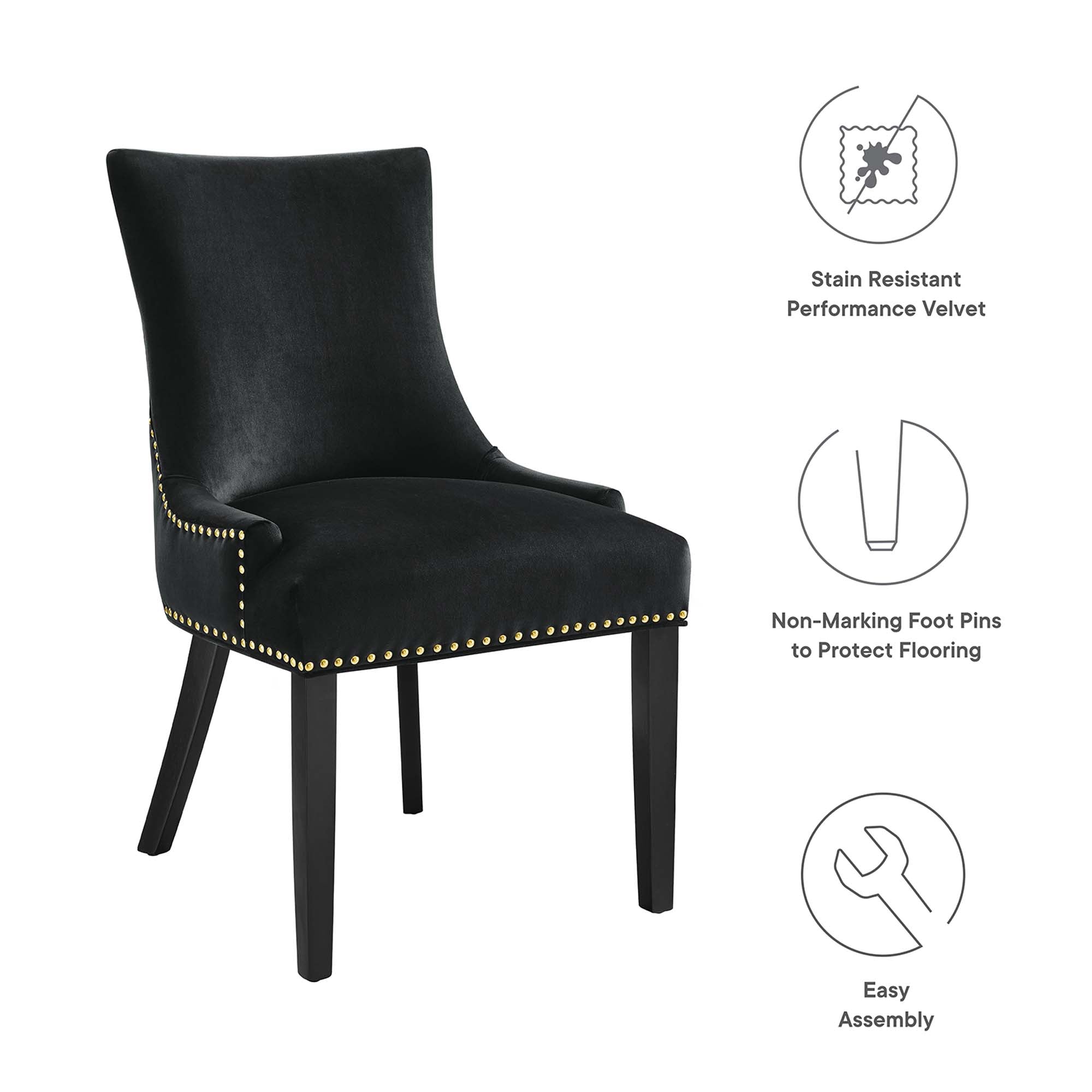Marquis Performance Velvet Dining Chairs - Set of 2 by Modway