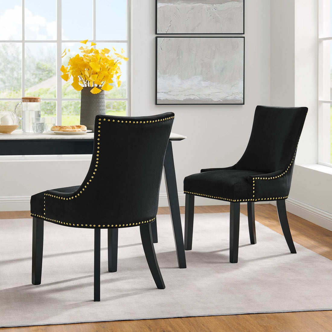 Marquis Performance Velvet Dining Chairs - Set of 2 by Modway