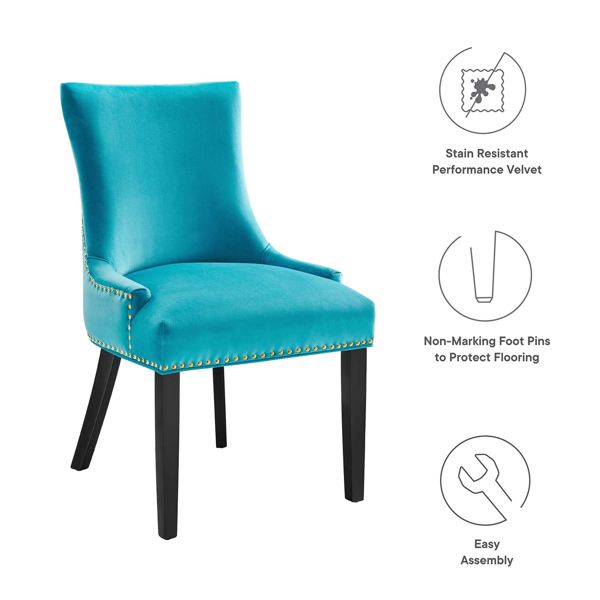 Marquis Performance Velvet Dining Chairs - Set of 2 by Modway