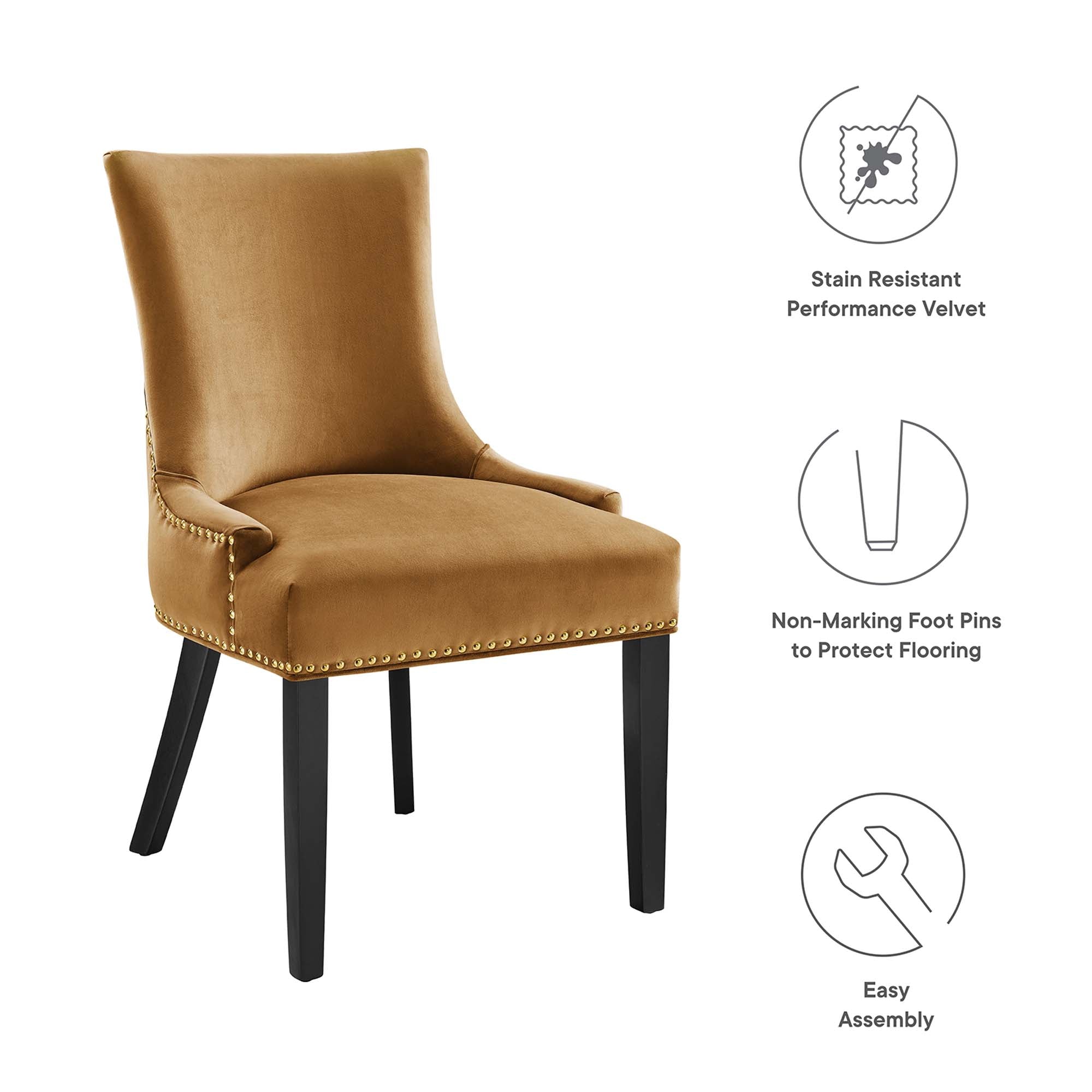 Marquis Performance Velvet Dining Chairs - Set of 2 by Modway
