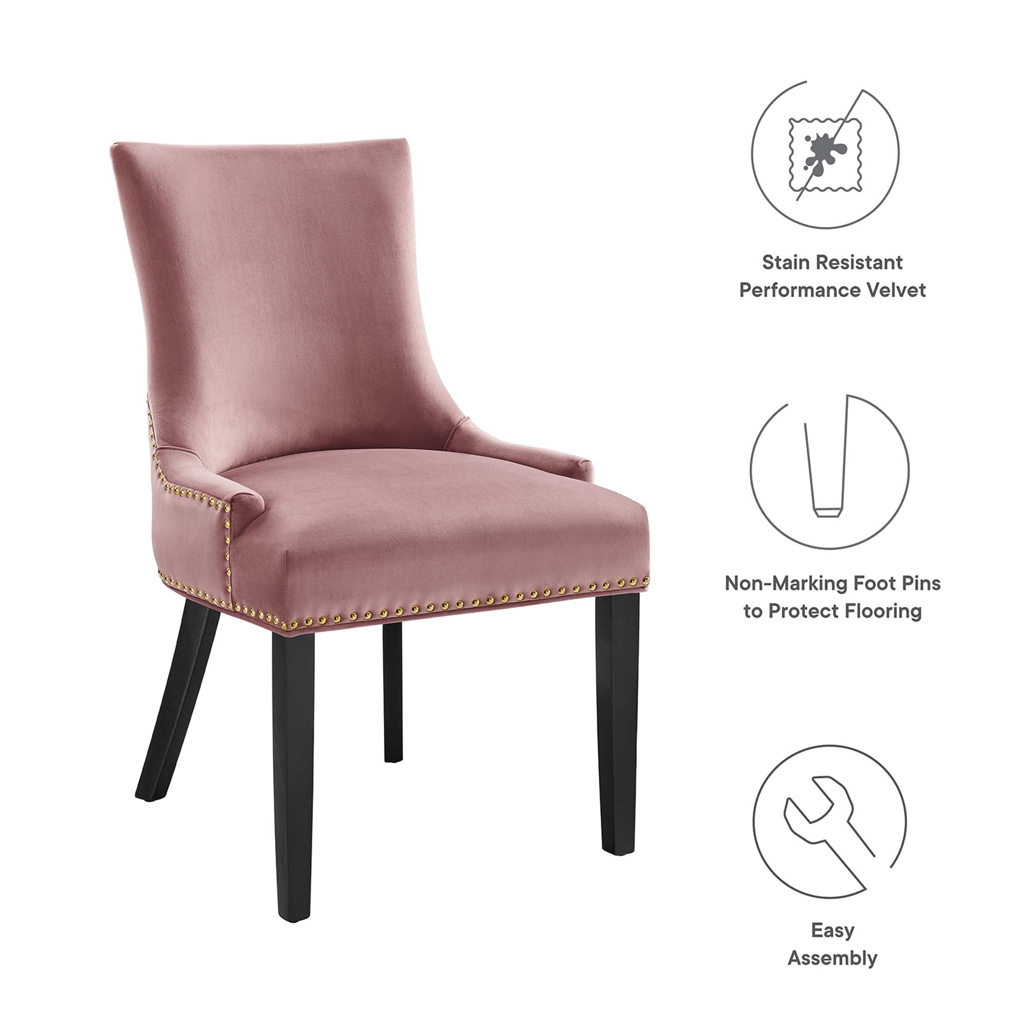 Marquis Performance Velvet Dining Chairs - Set of 2 by Modway