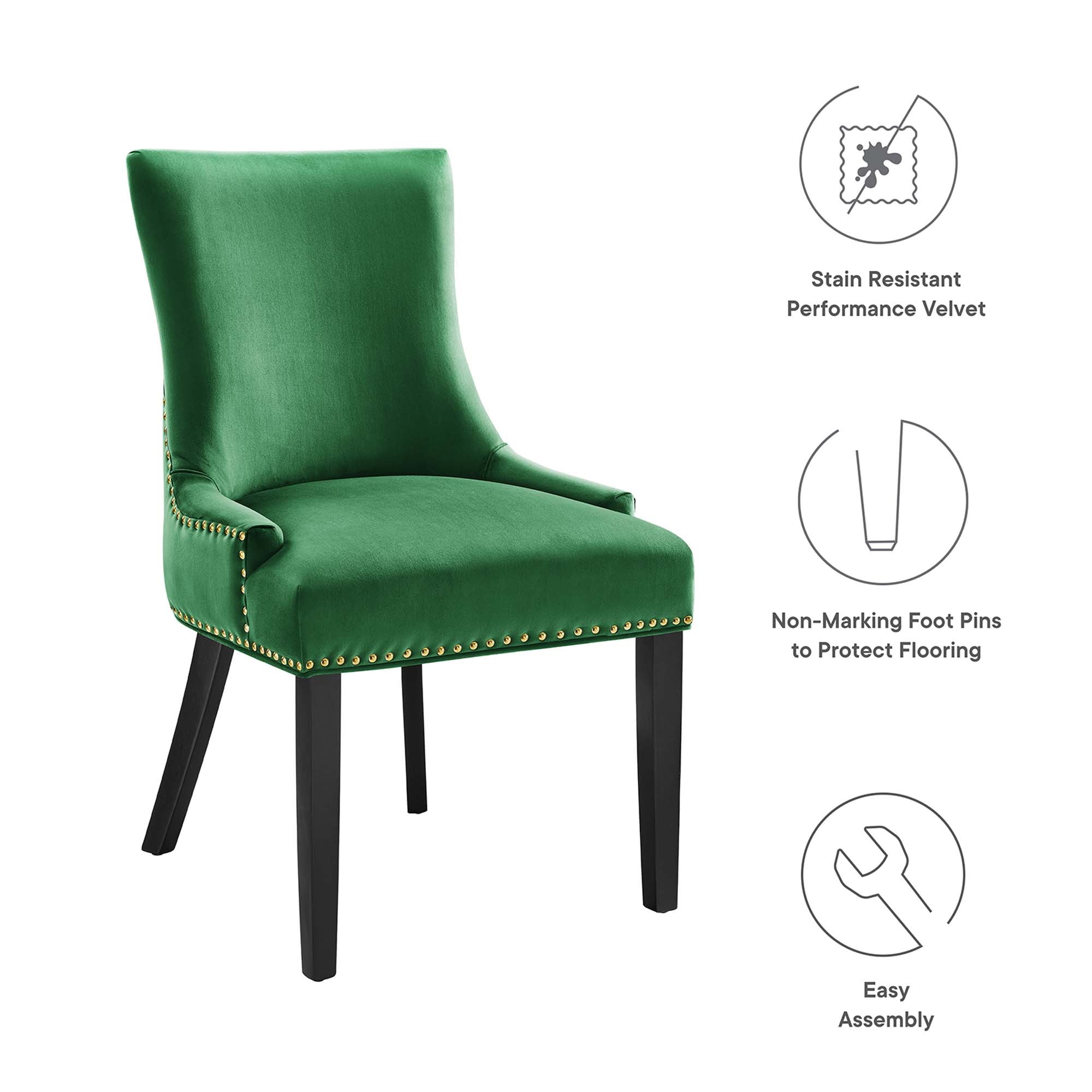 Marquis Performance Velvet Dining Chairs - Set of 2 by Modway