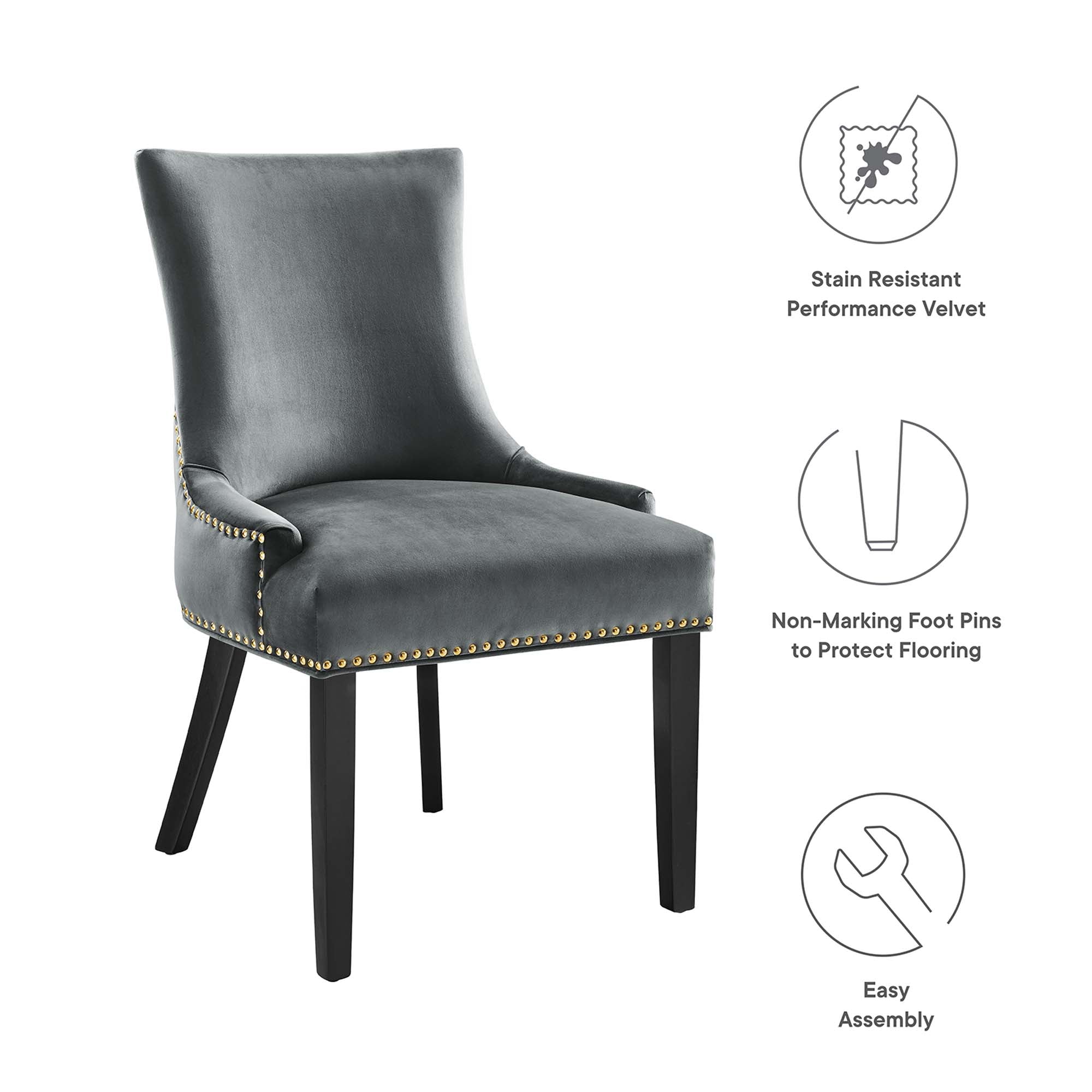 Marquis Performance Velvet Dining Chairs - Set of 2 by Modway