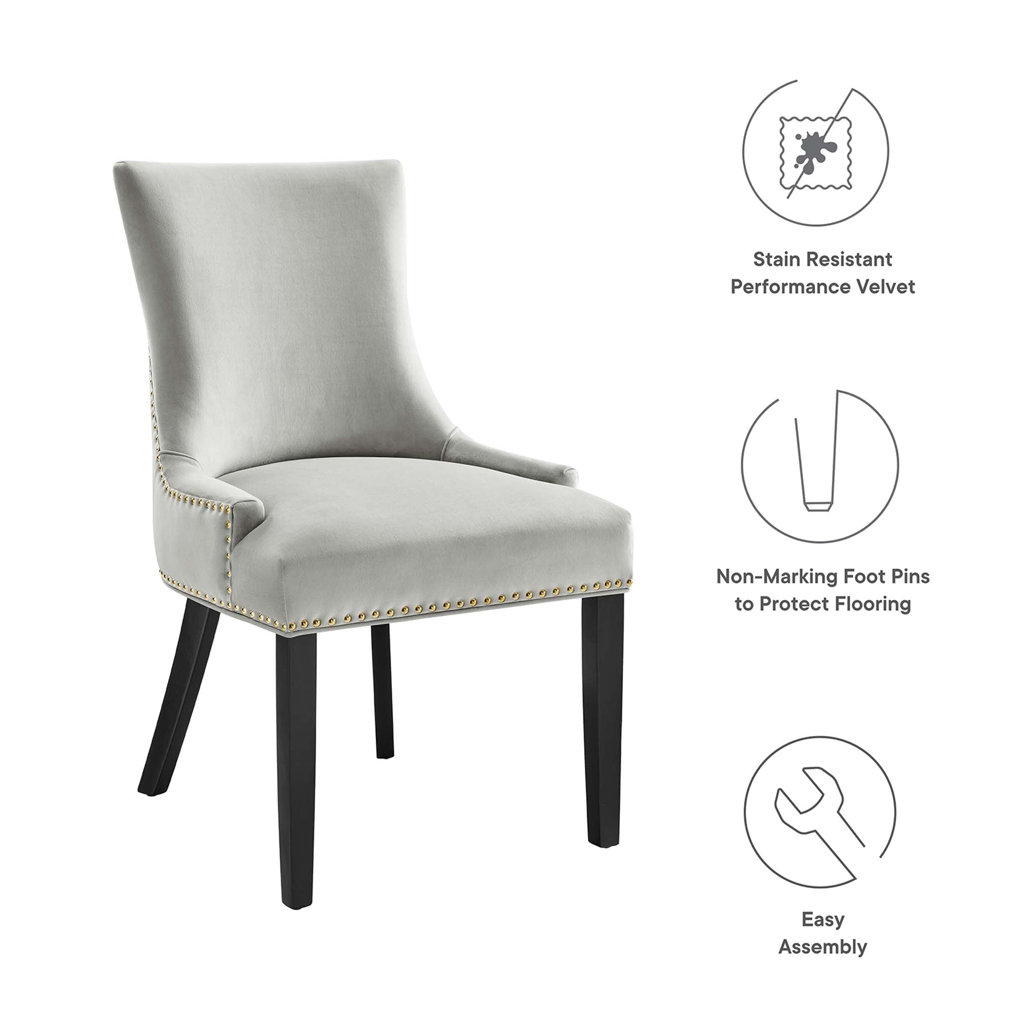 Marquis Performance Velvet Dining Chairs - Set of 2 by Modway