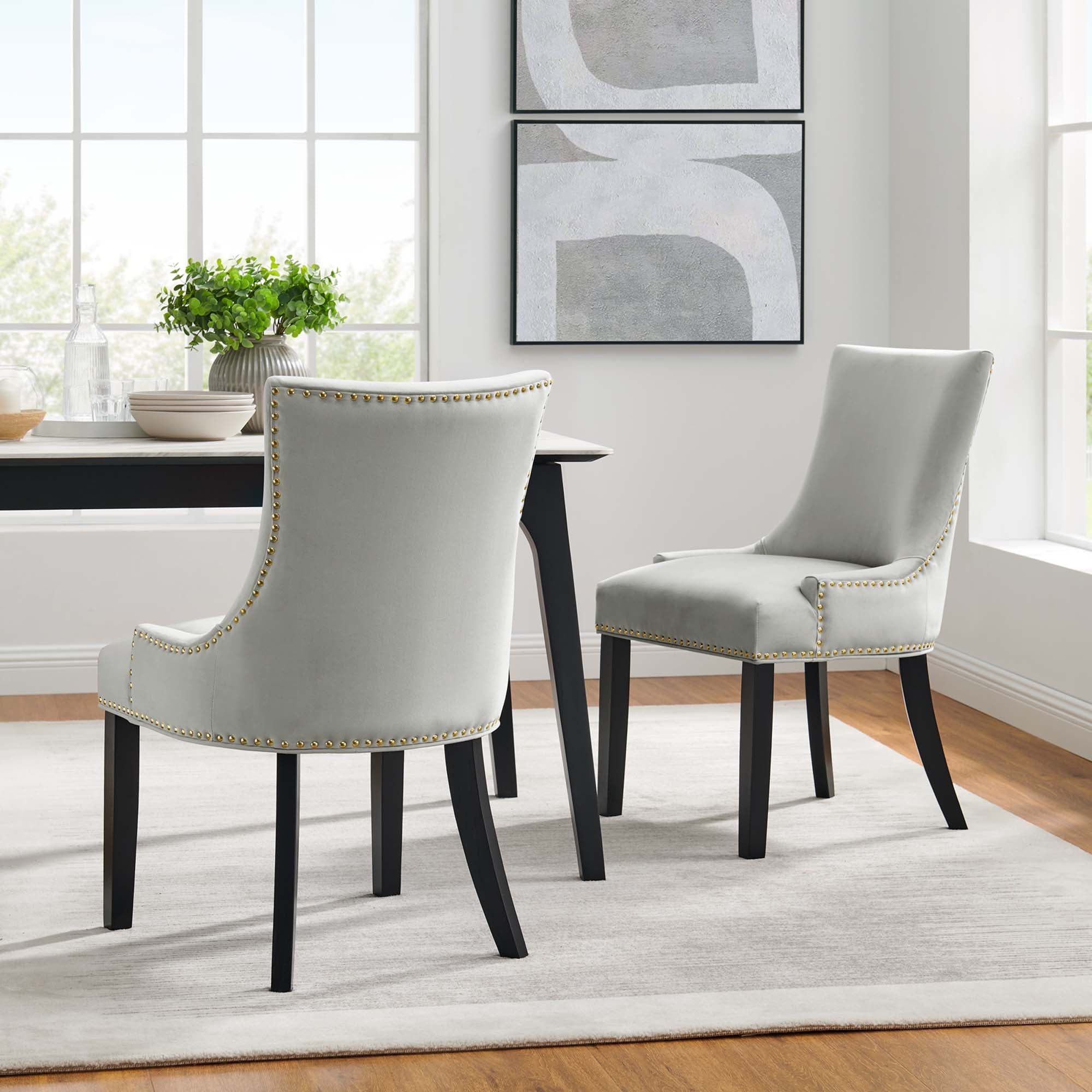 Marquis Performance Velvet Dining Chairs - Set of 2 by Modway
