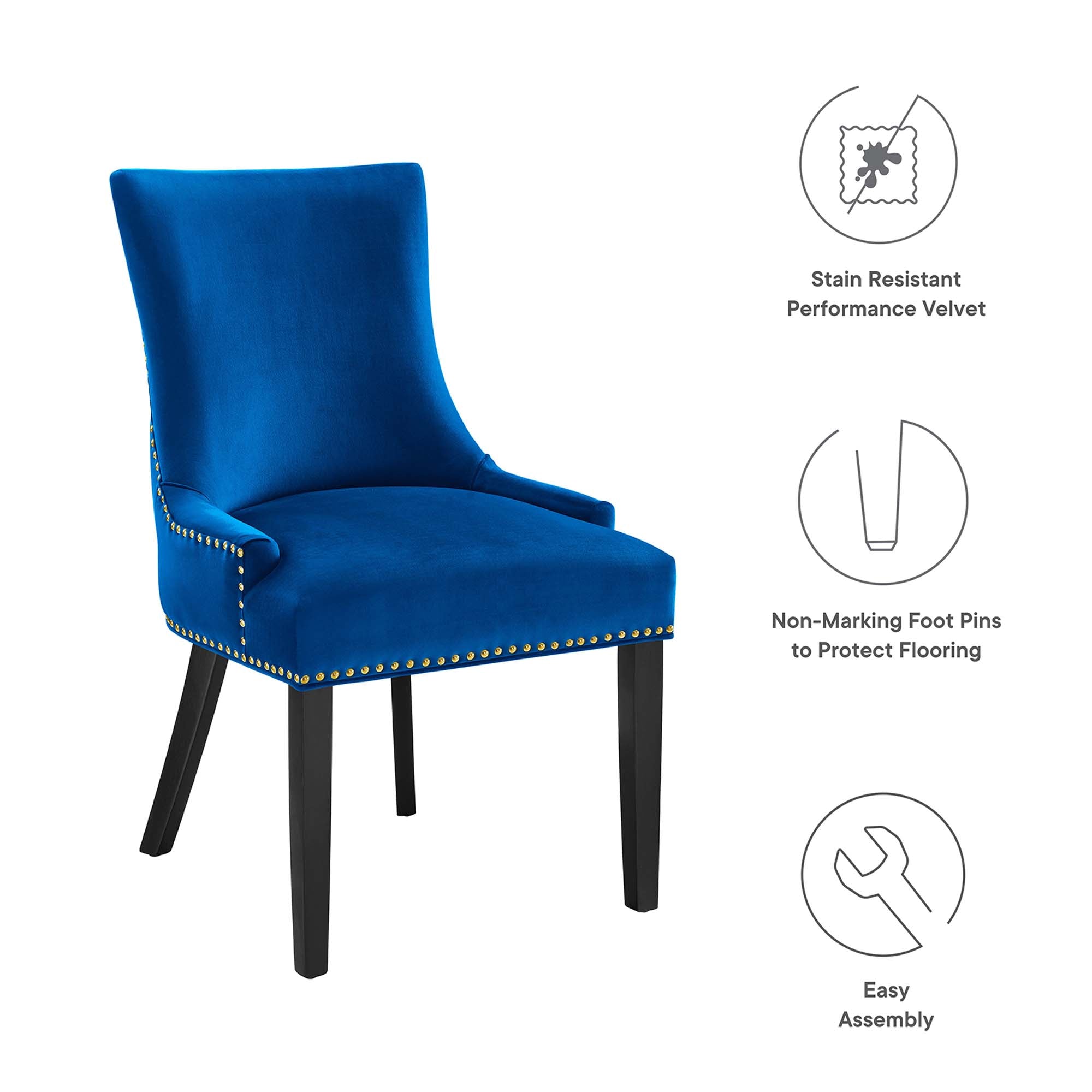 Marquis Performance Velvet Dining Chairs - Set of 2 by Modway