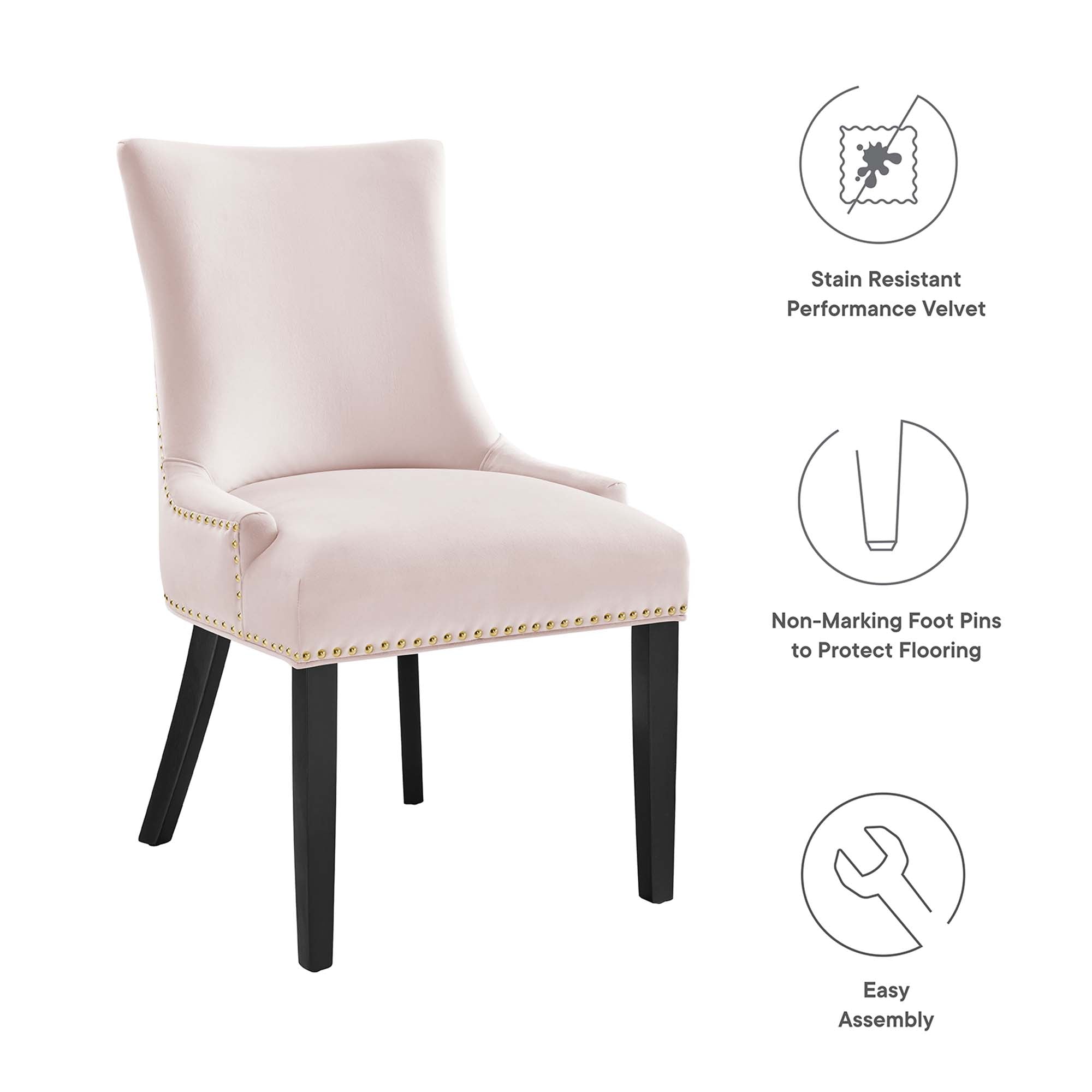 Marquis Performance Velvet Dining Chairs - Set of 2 by Modway