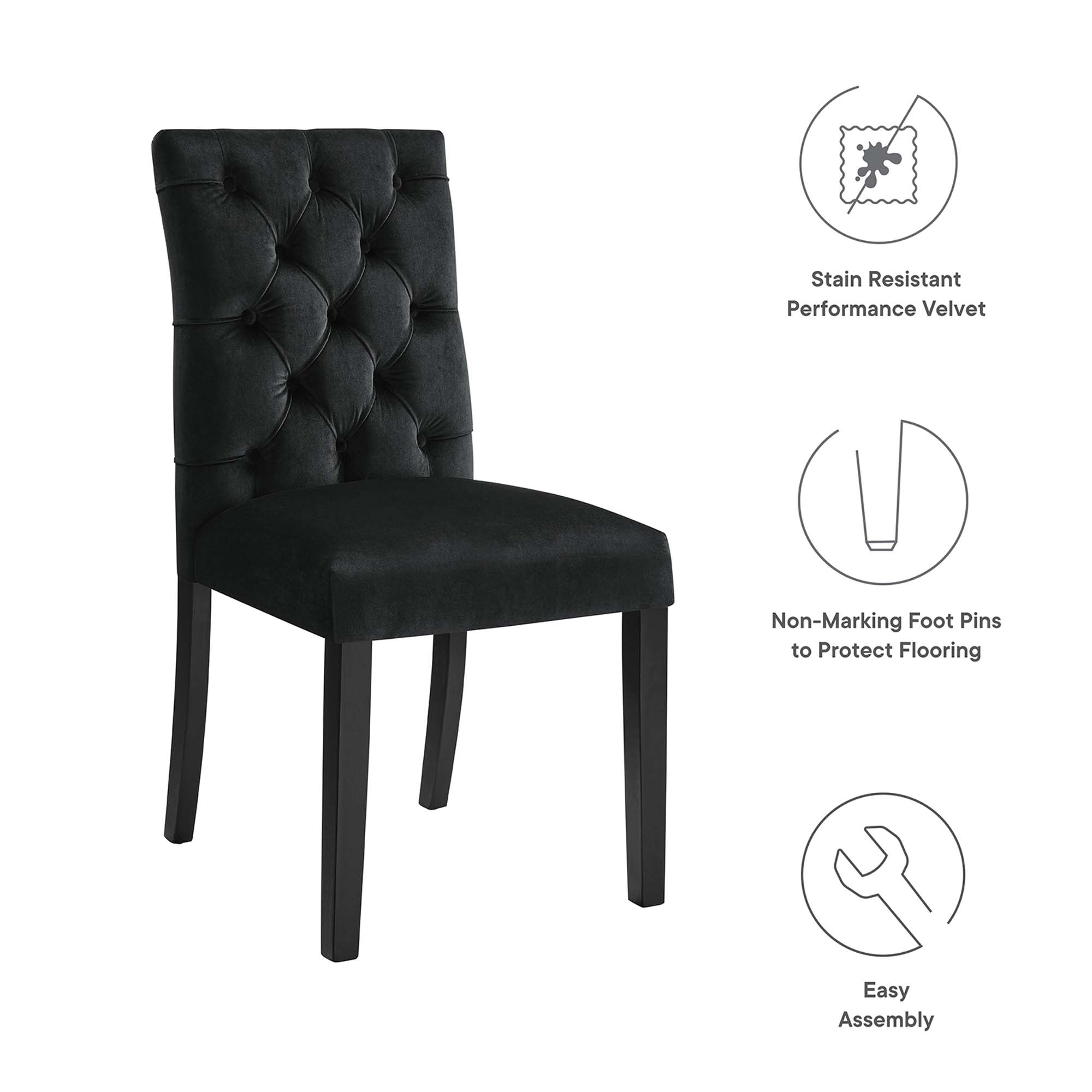 Duchess Performance Velvet Dining Chairs - Set of 2 by Modway