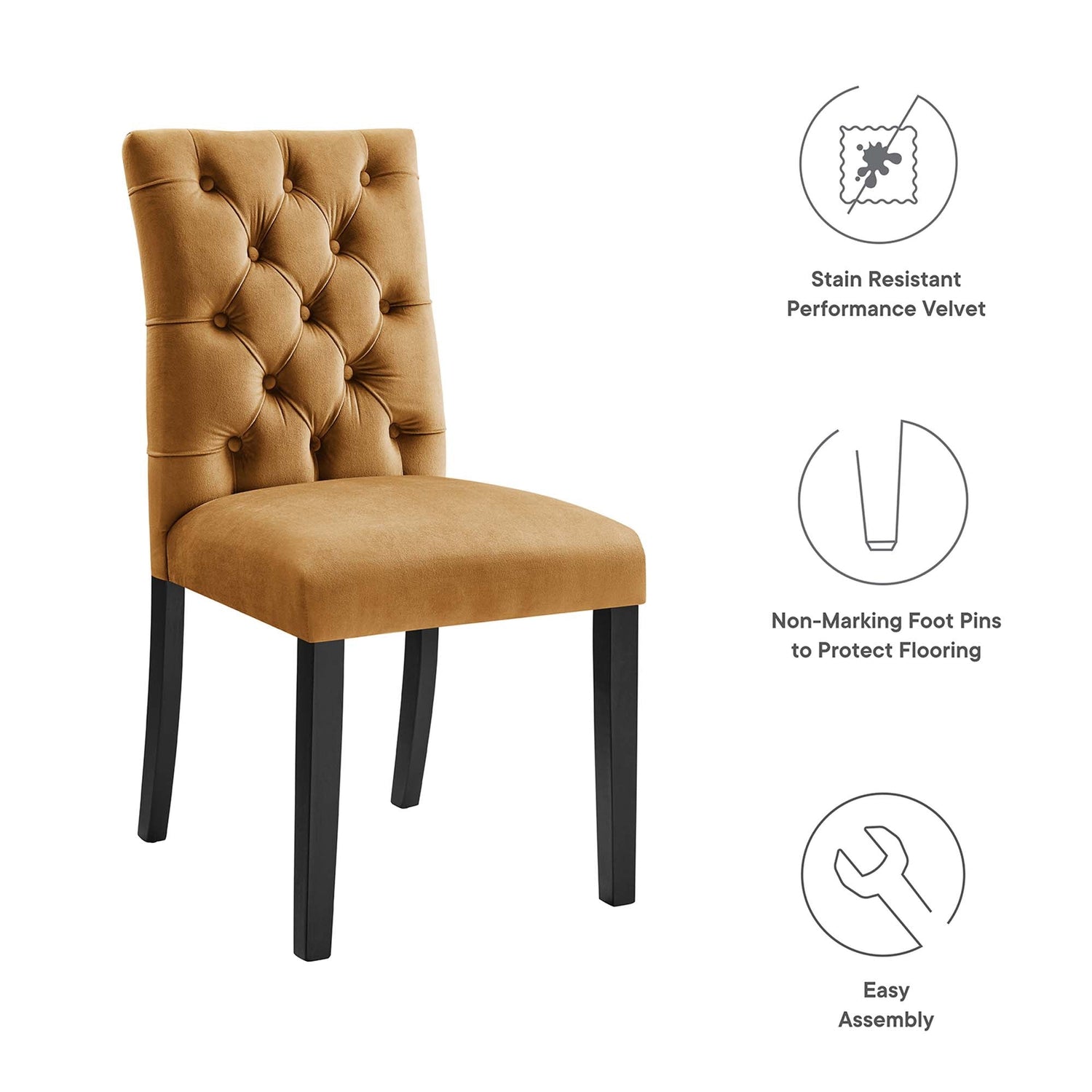 Duchess Performance Velvet Dining Chairs - Set of 2 by Modway
