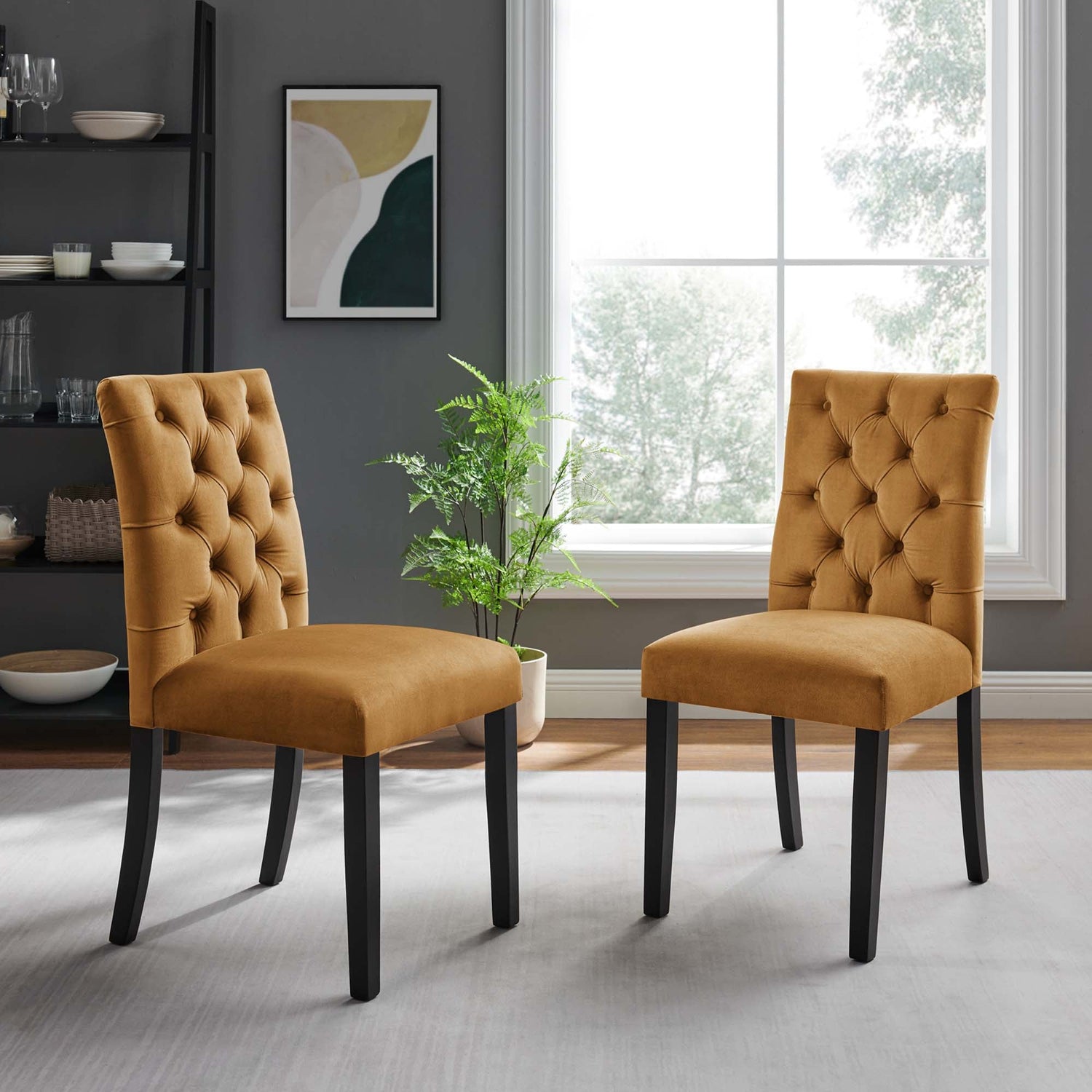Duchess Performance Velvet Dining Chairs - Set of 2 by Modway