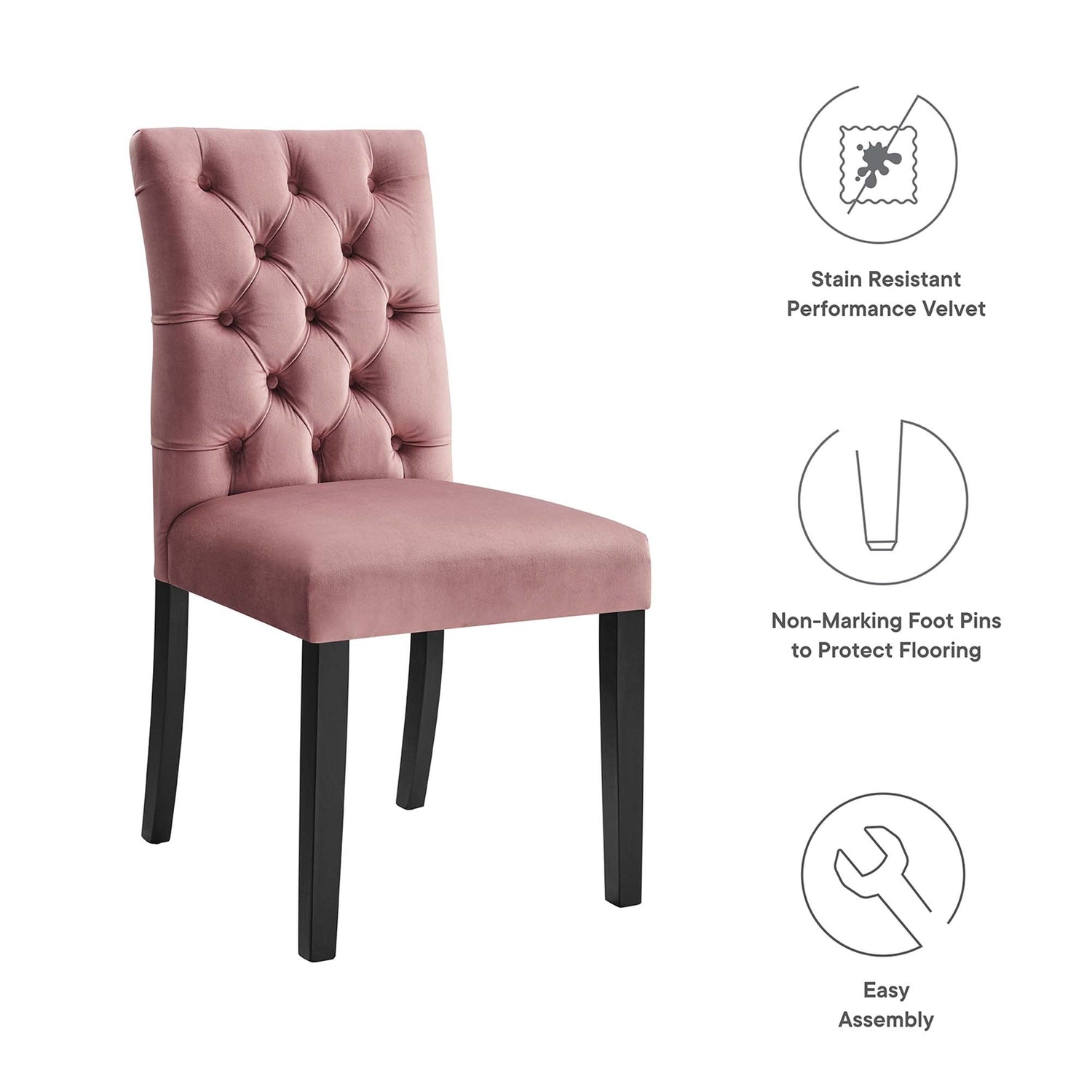 Duchess Performance Velvet Dining Chairs - Set of 2 by Modway