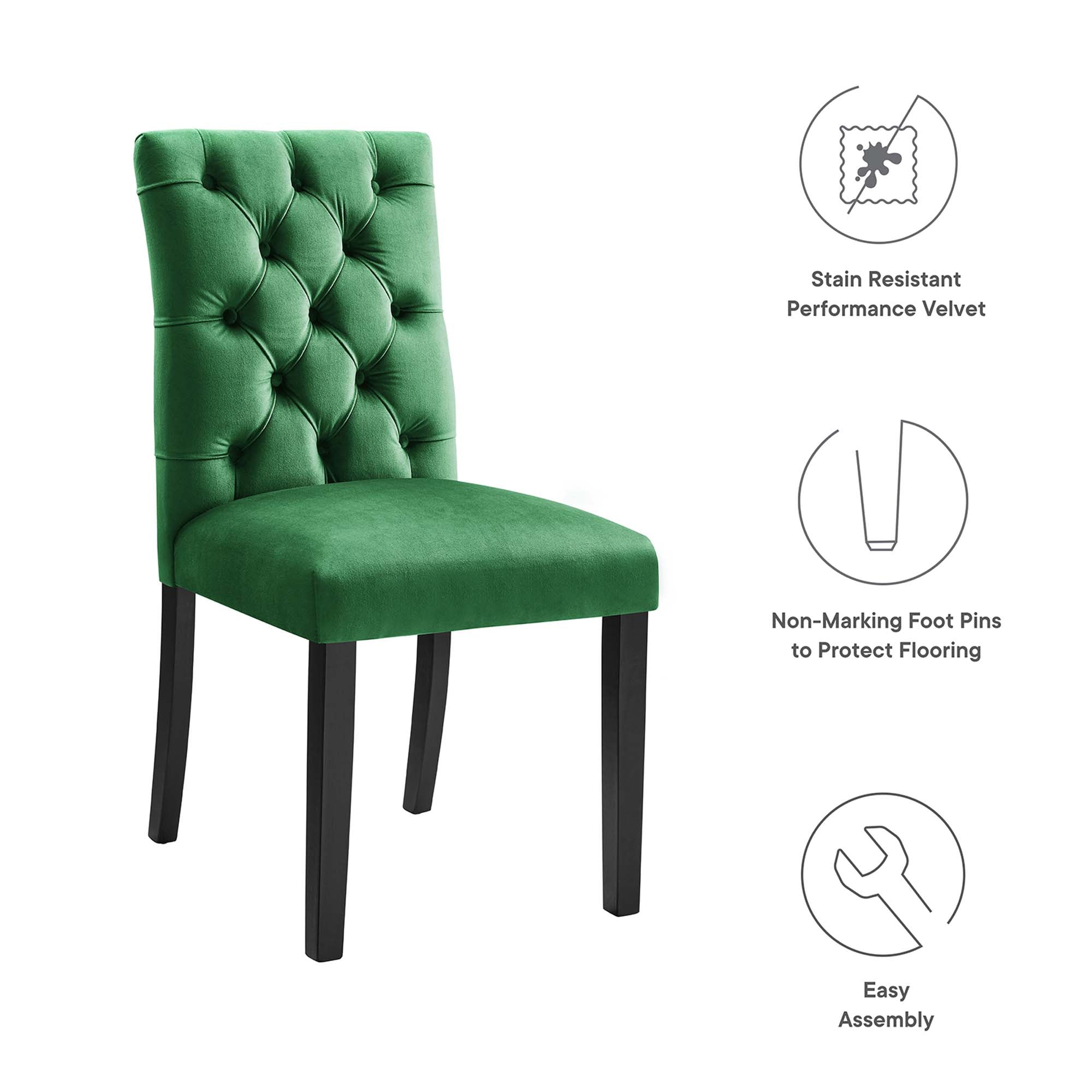 Duchess Performance Velvet Dining Chairs - Set of 2 by Modway