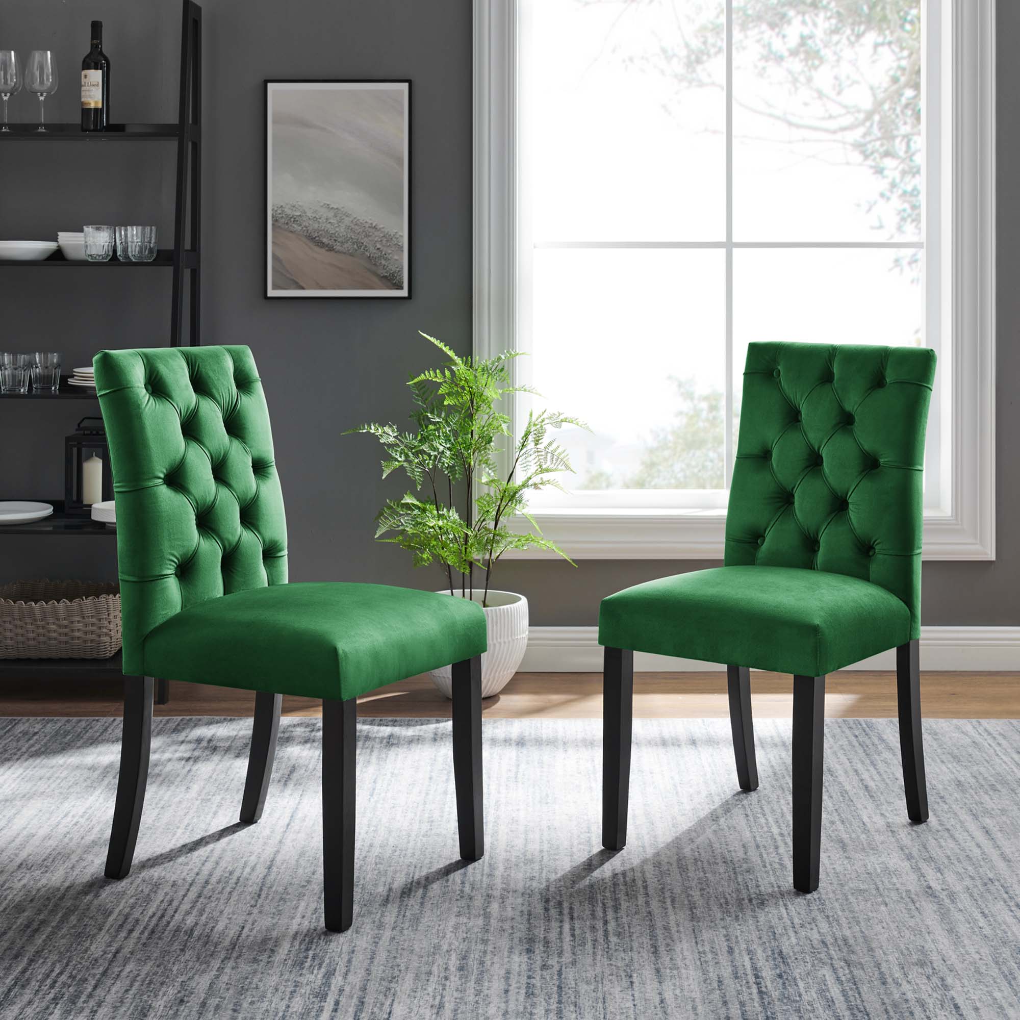 Duchess Performance Velvet Dining Chairs - Set of 2 by Modway