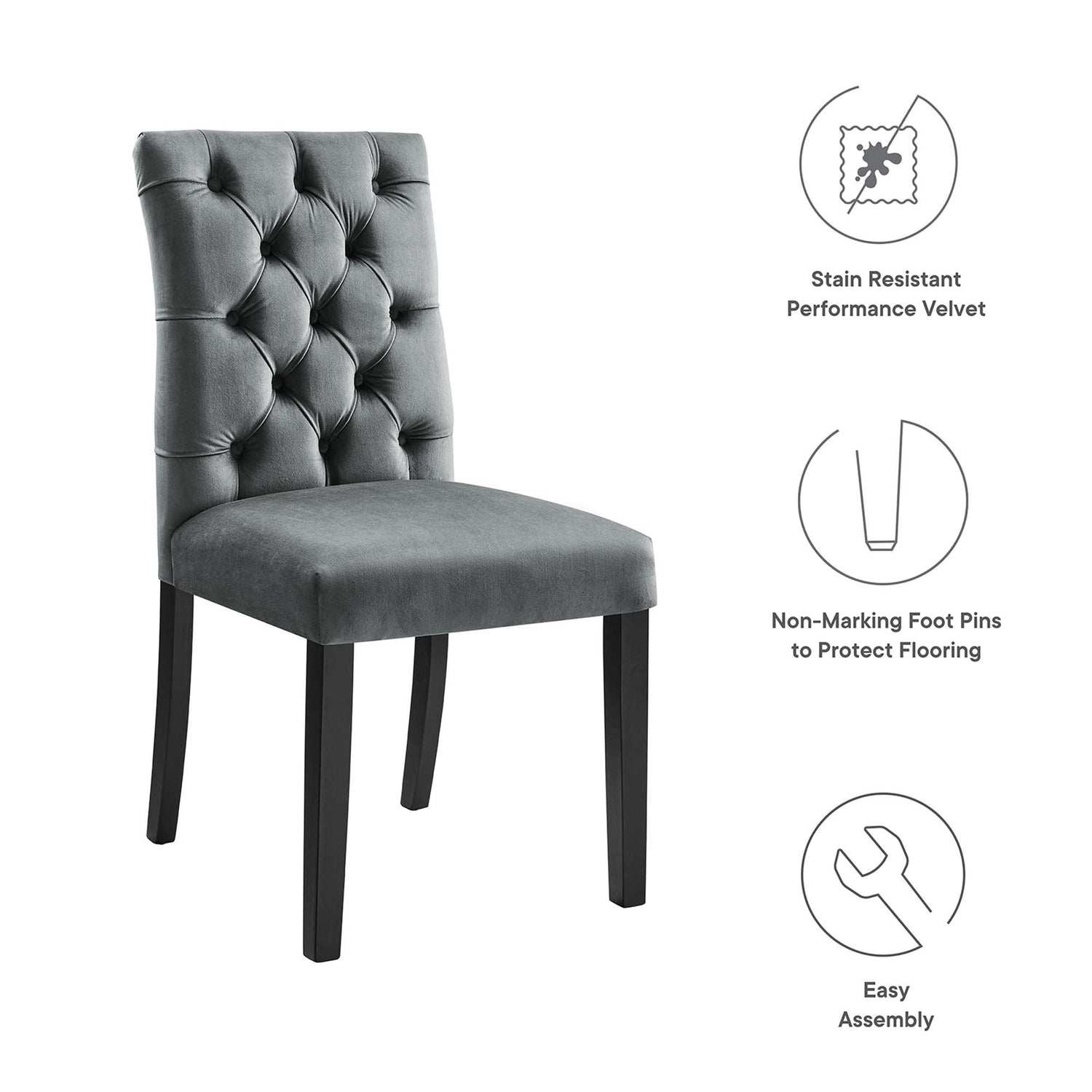 Duchess Performance Velvet Dining Chairs - Set of 2 by Modway