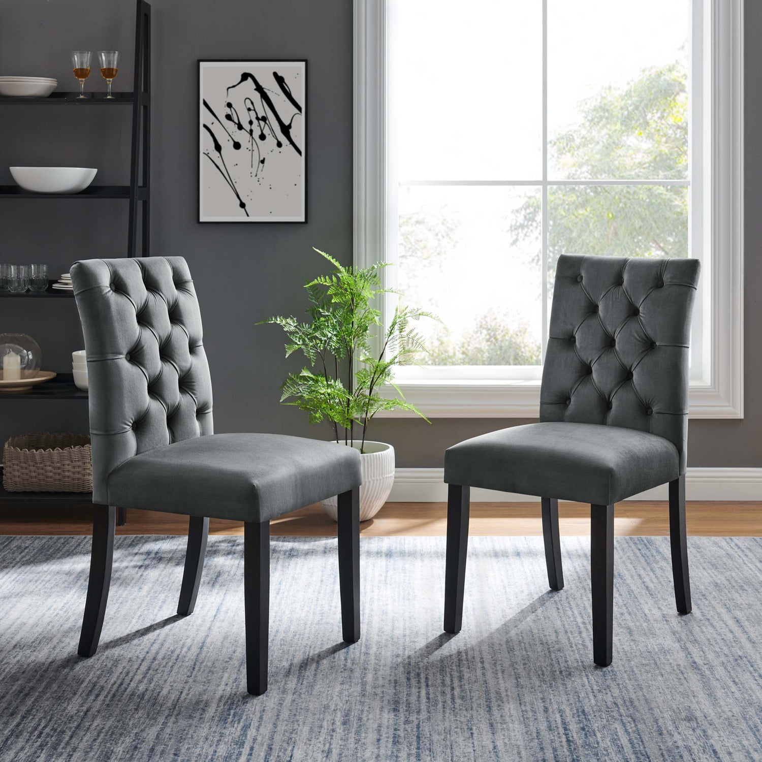 Duchess Performance Velvet Dining Chairs - Set of 2 by Modway