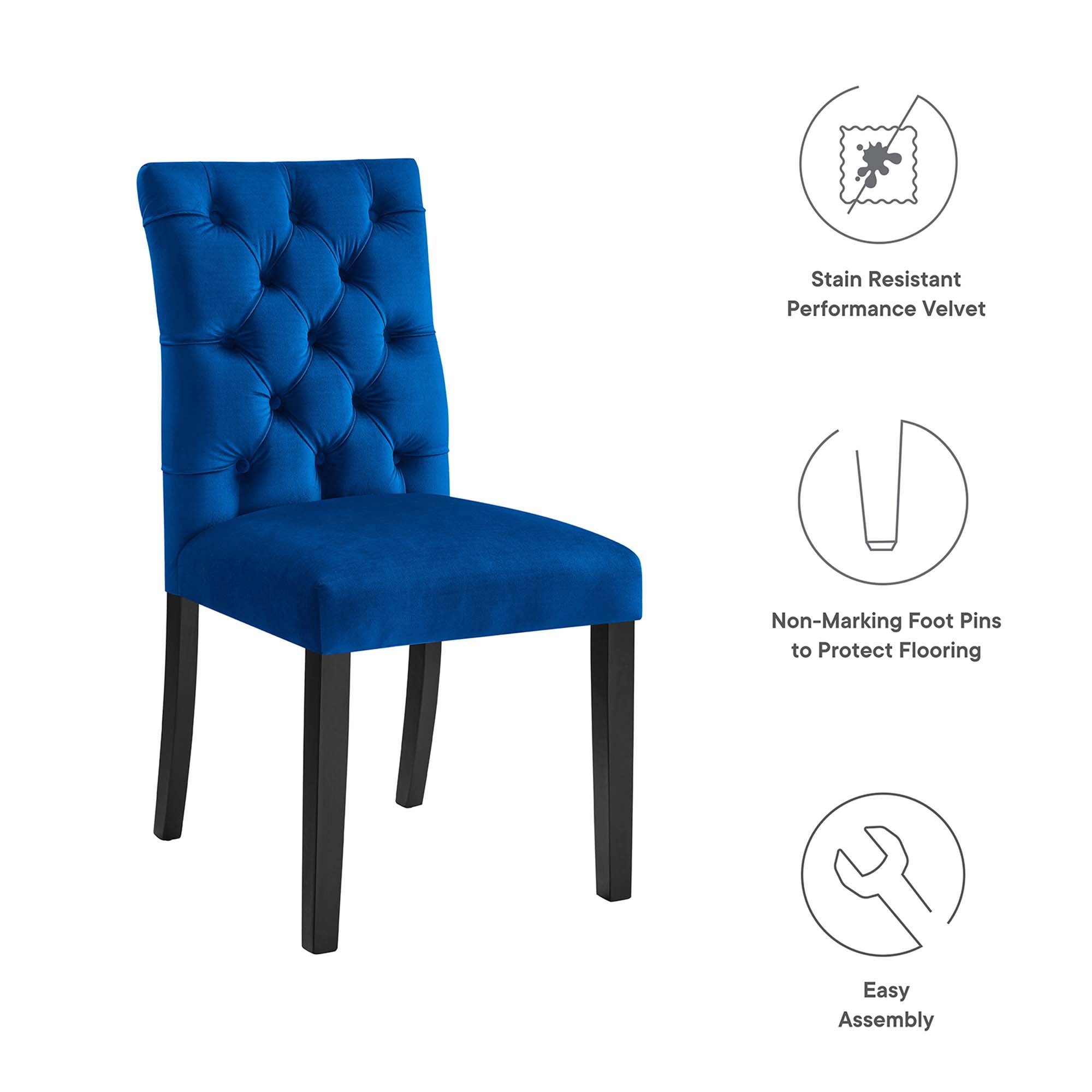 Duchess Performance Velvet Dining Chairs - Set of 2 by Modway