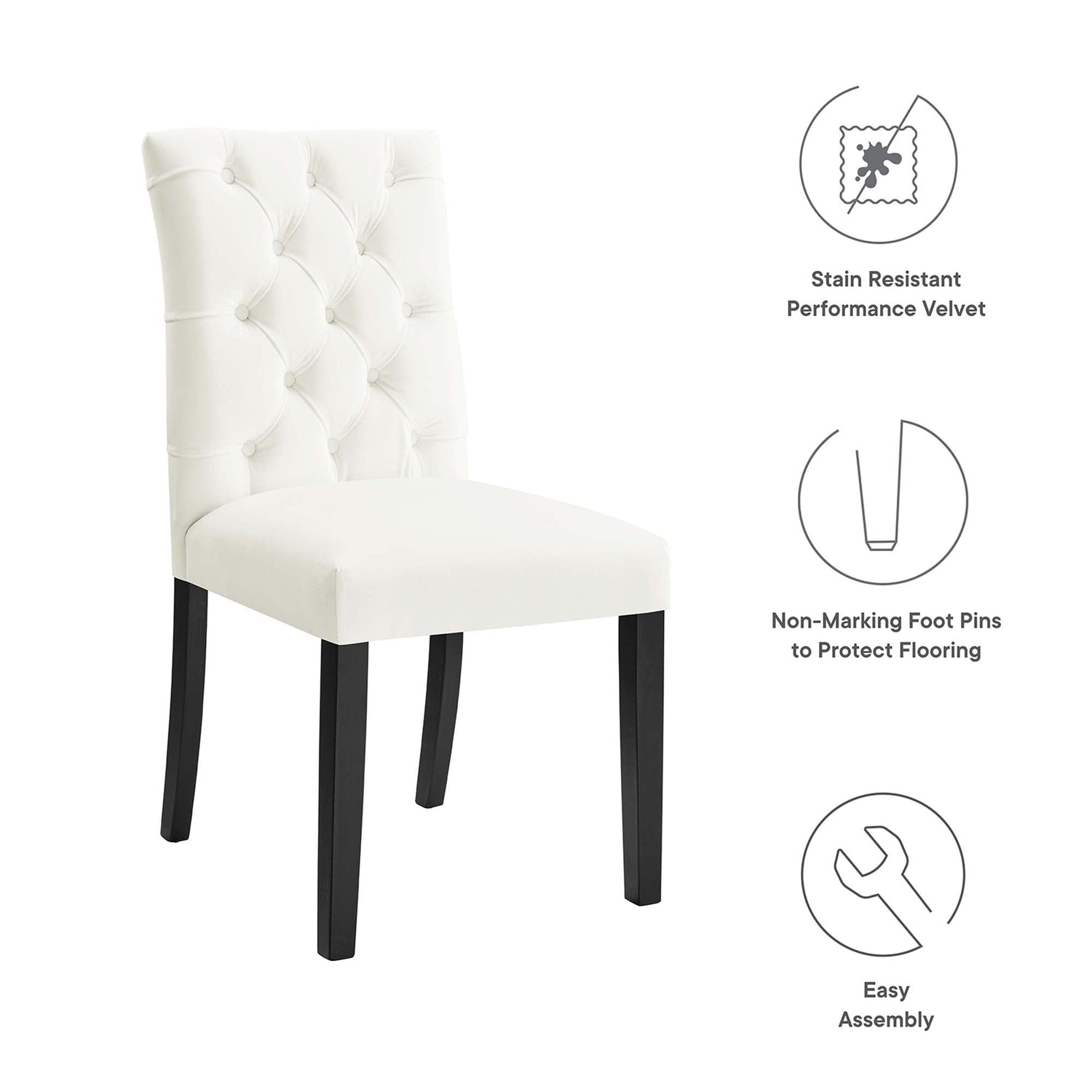 Duchess Performance Velvet Dining Chairs - Set of 2 by Modway