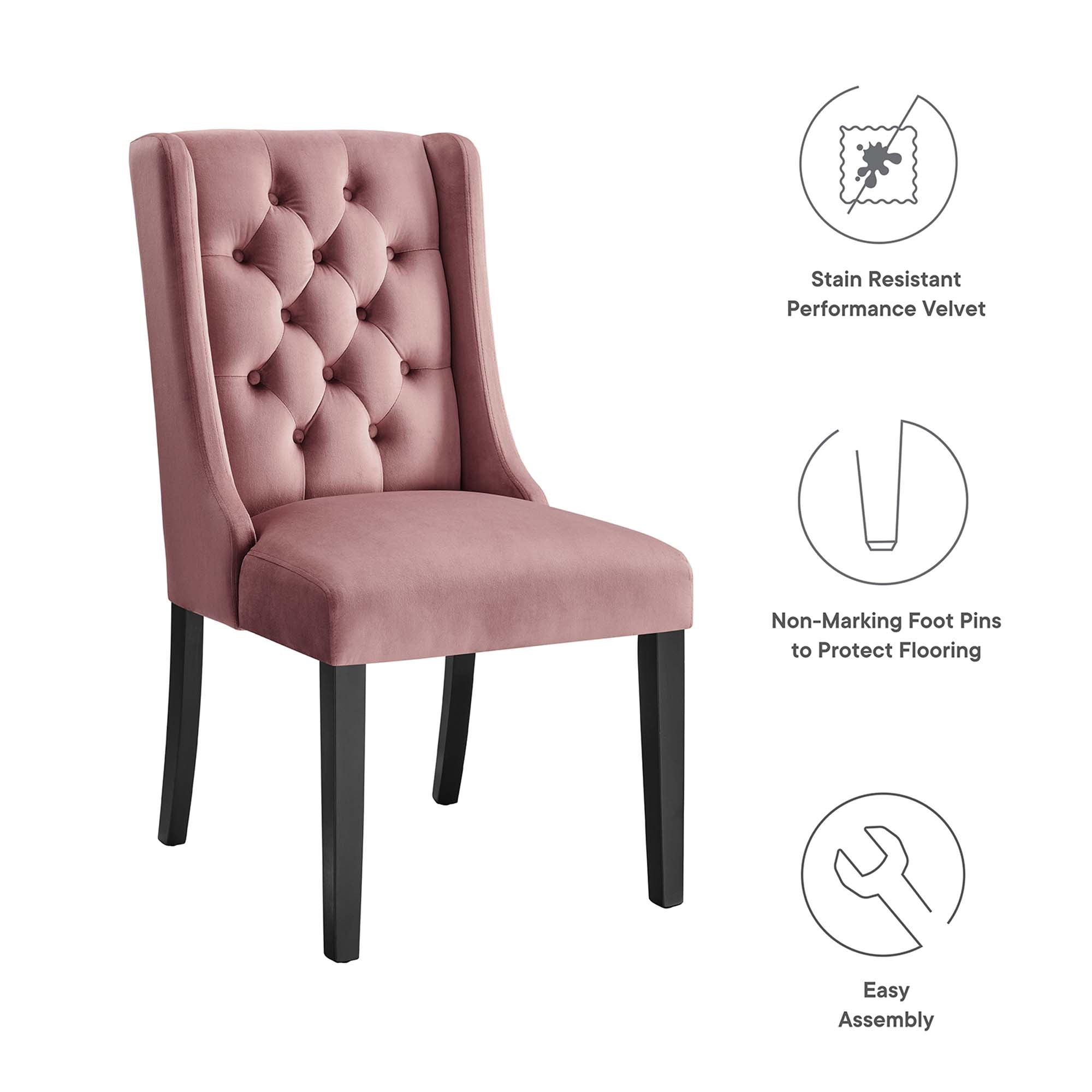 Baronet Performance Velvet Dining Chairs - Set of 2 by Modway