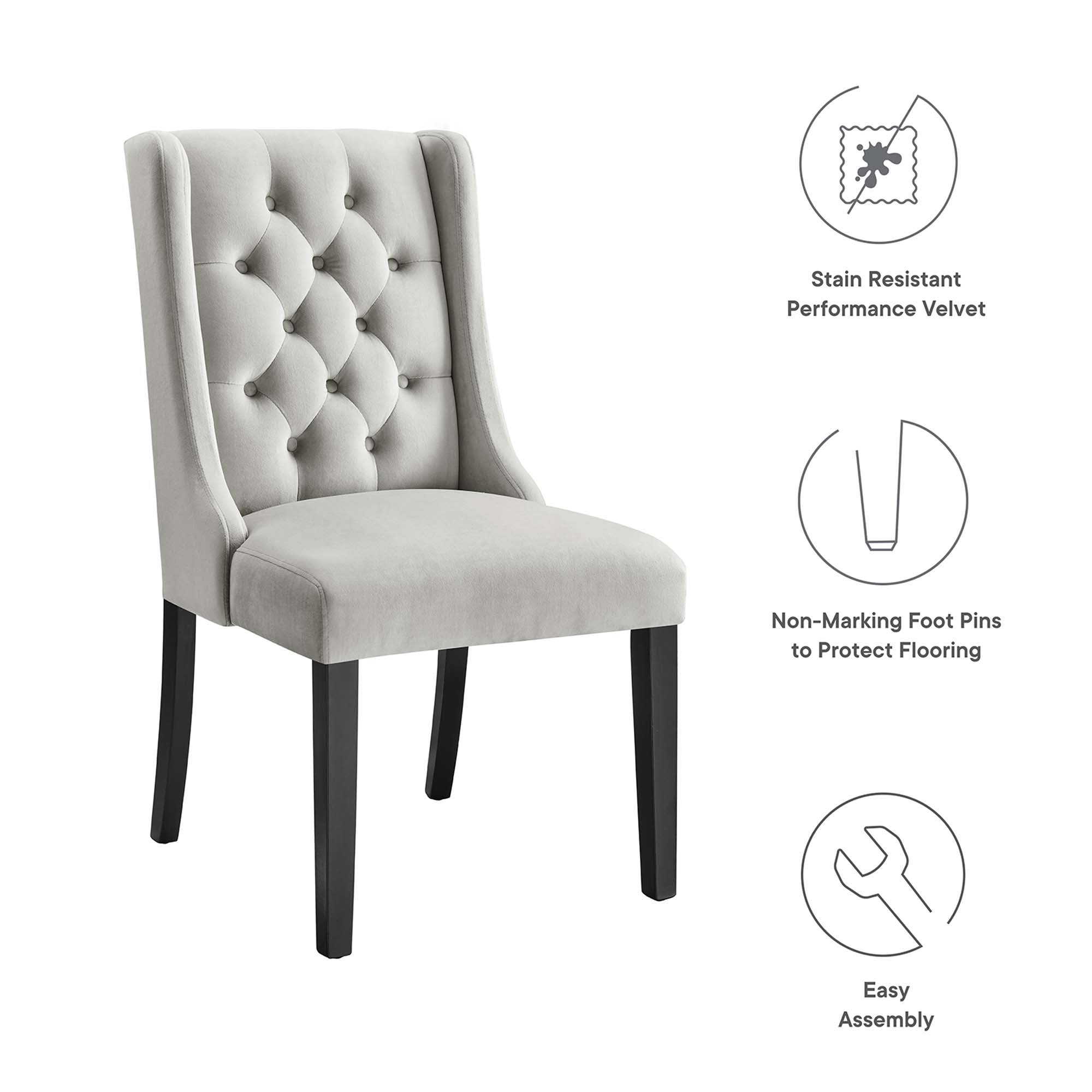 Baronet Performance Velvet Dining Chairs - Set of 2 by Modway
