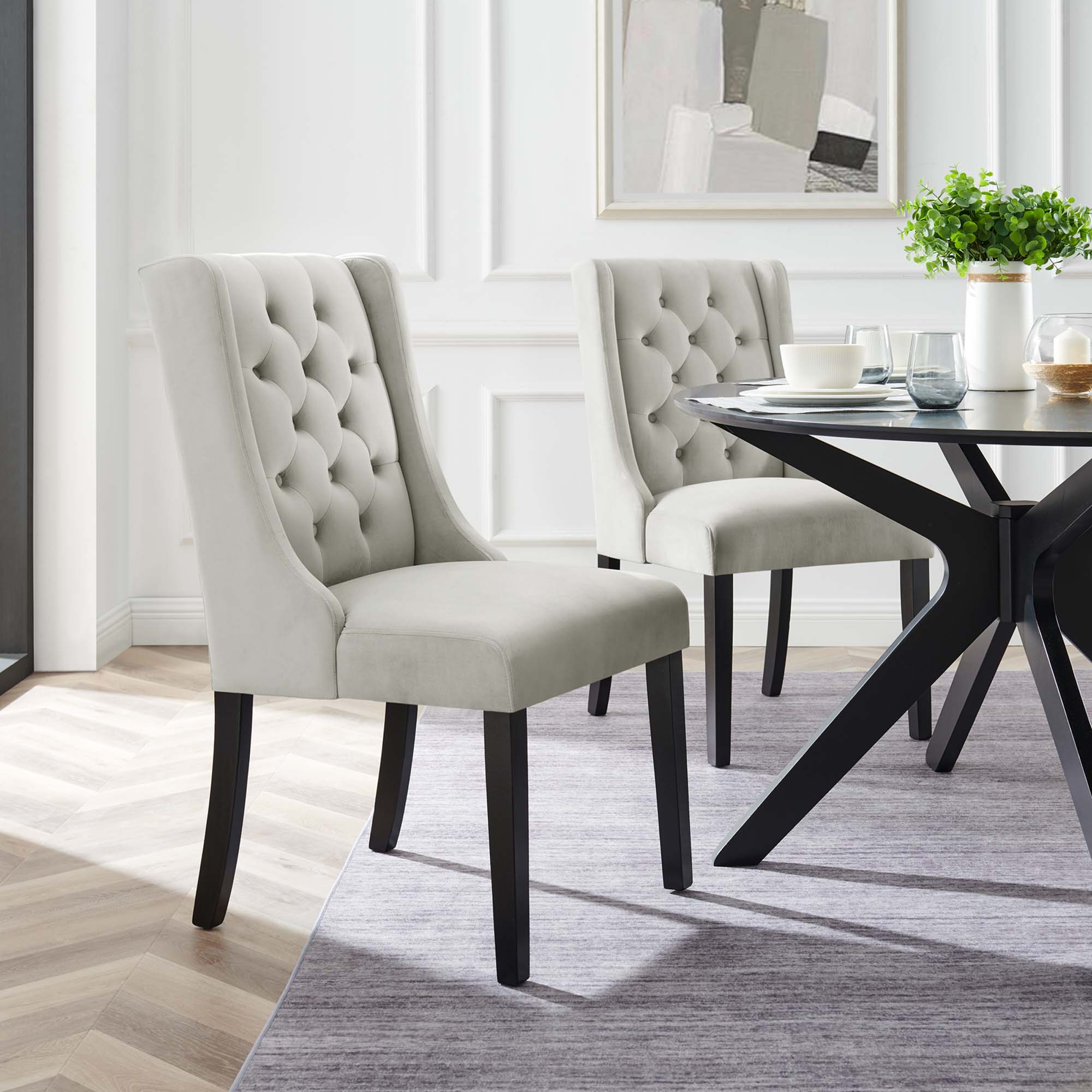Baronet Performance Velvet Dining Chairs - Set of 2 by Modway
