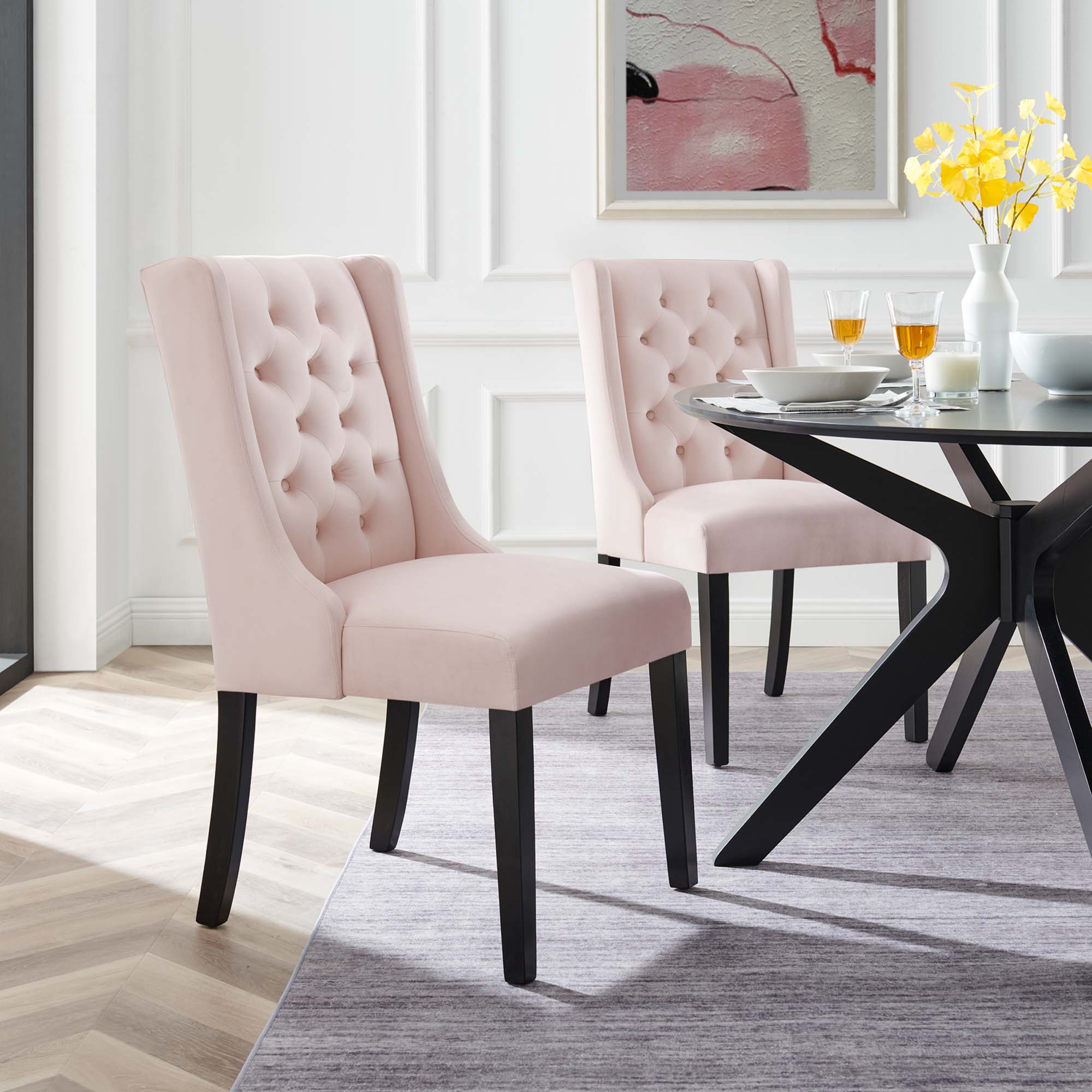 Baronet Performance Velvet Dining Chairs - Set of 2 by Modway
