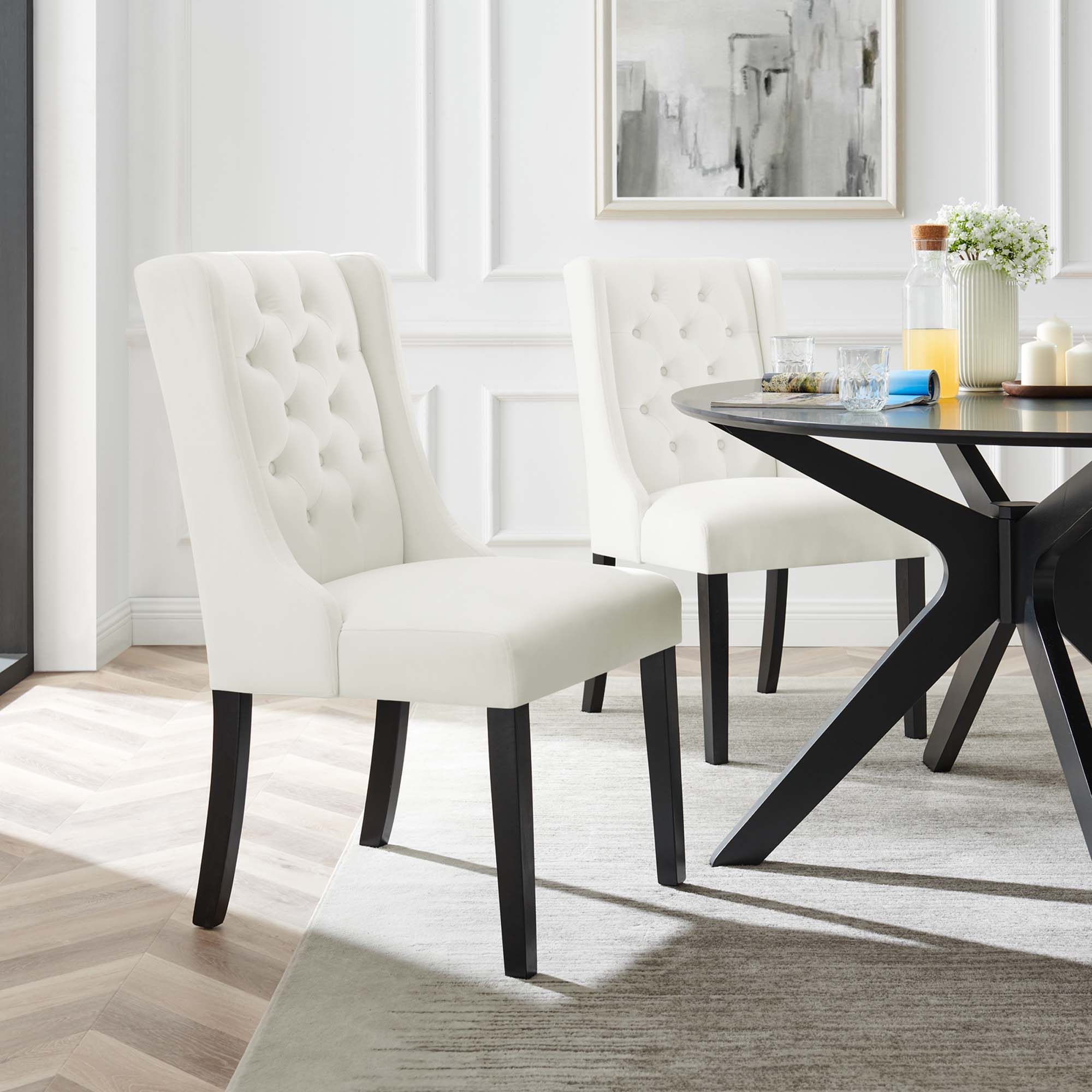 Baronet Performance Velvet Dining Chairs - Set of 2 by Modway