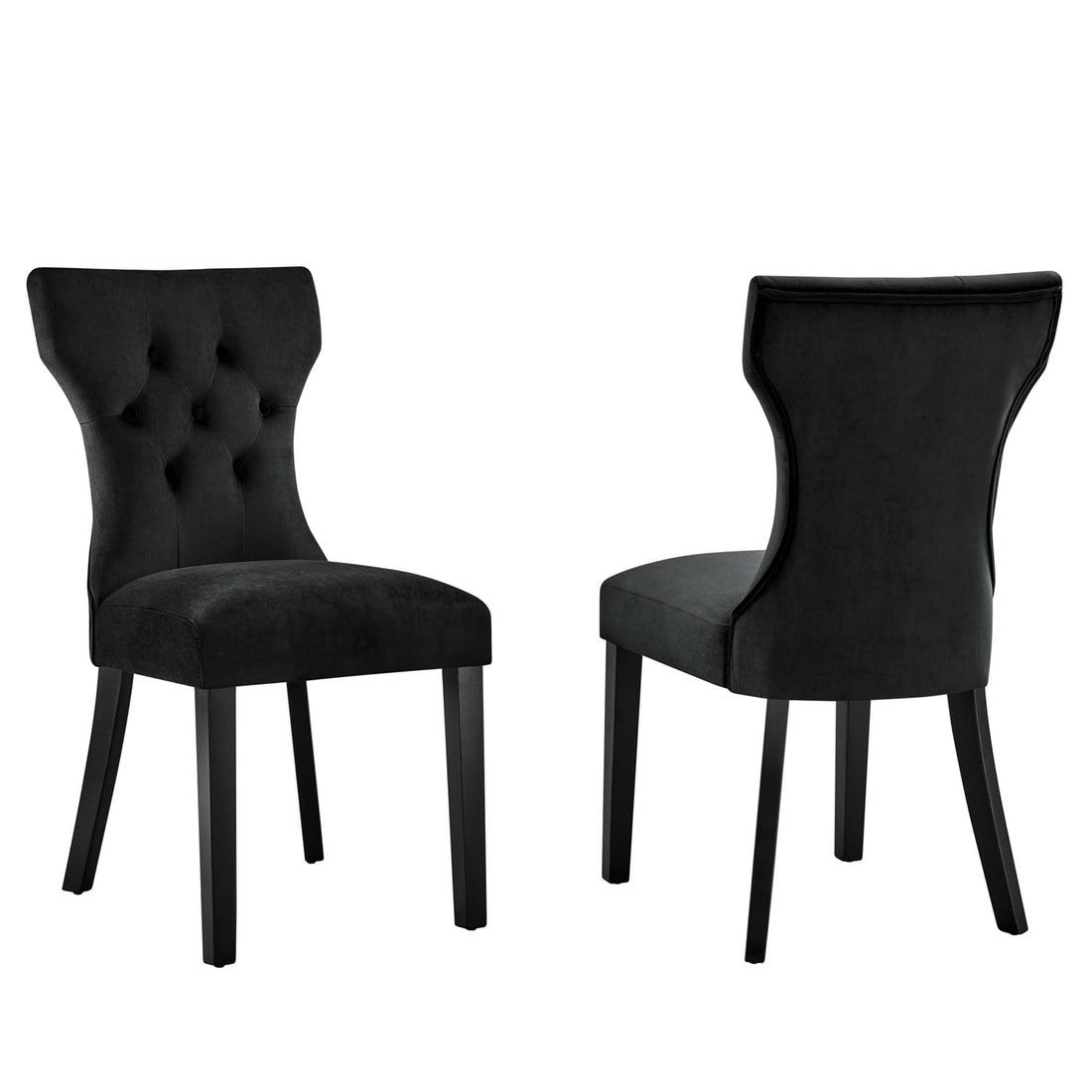 Silhouette Performance Velvet Dining Chairs - Set of 2 by Modway