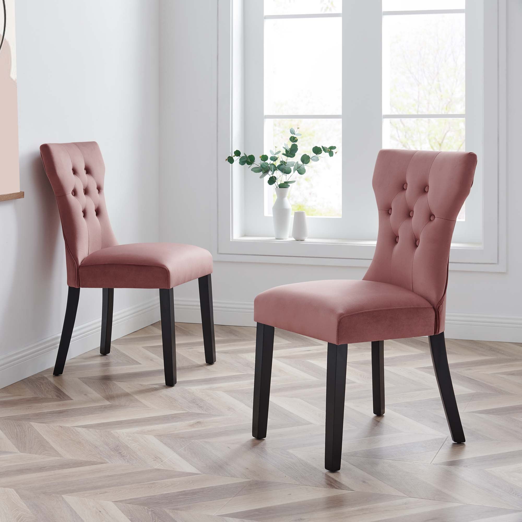Silhouette Performance Velvet Dining Chairs - Set of 2 by Modway
