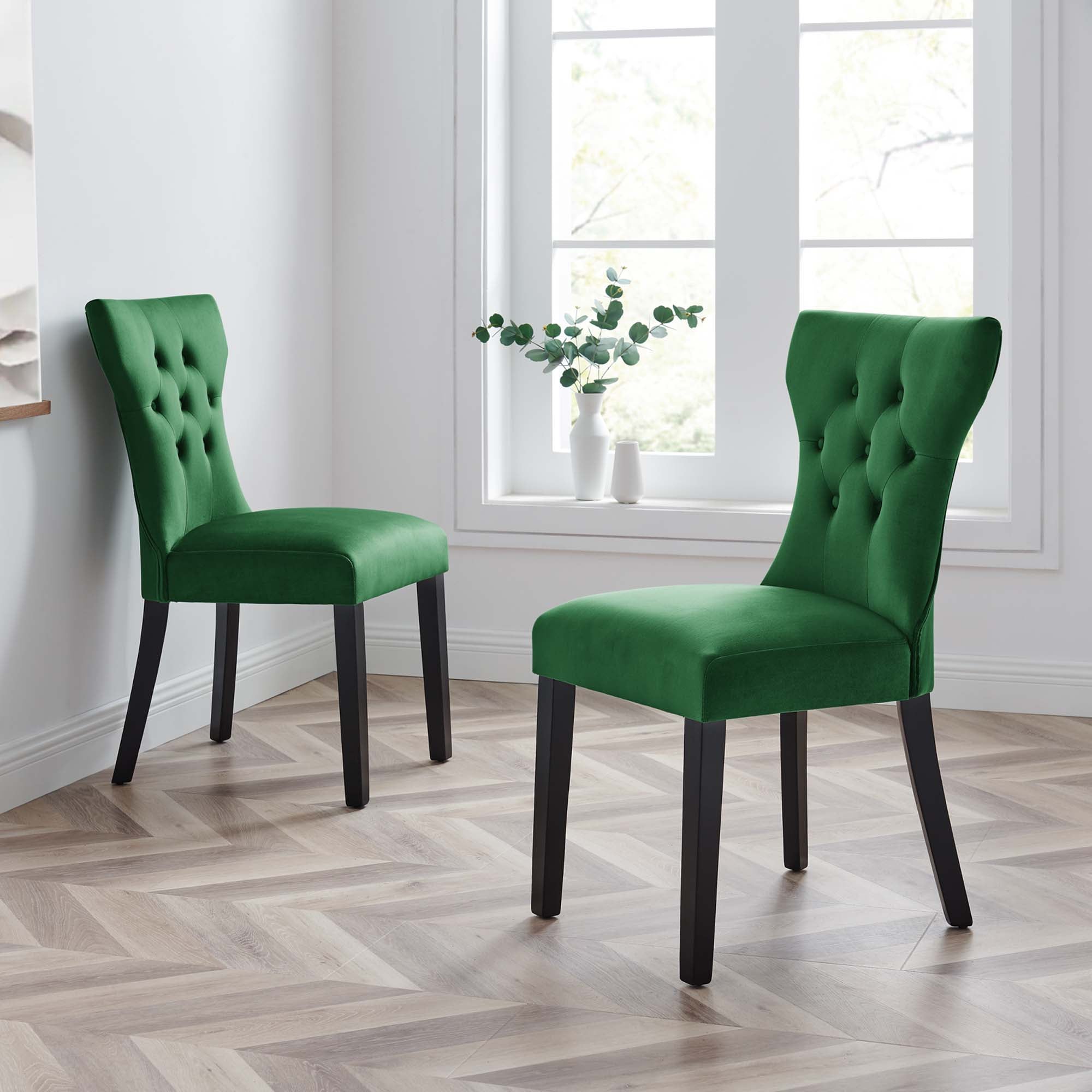 Silhouette Performance Velvet Dining Chairs - Set of 2 by Modway