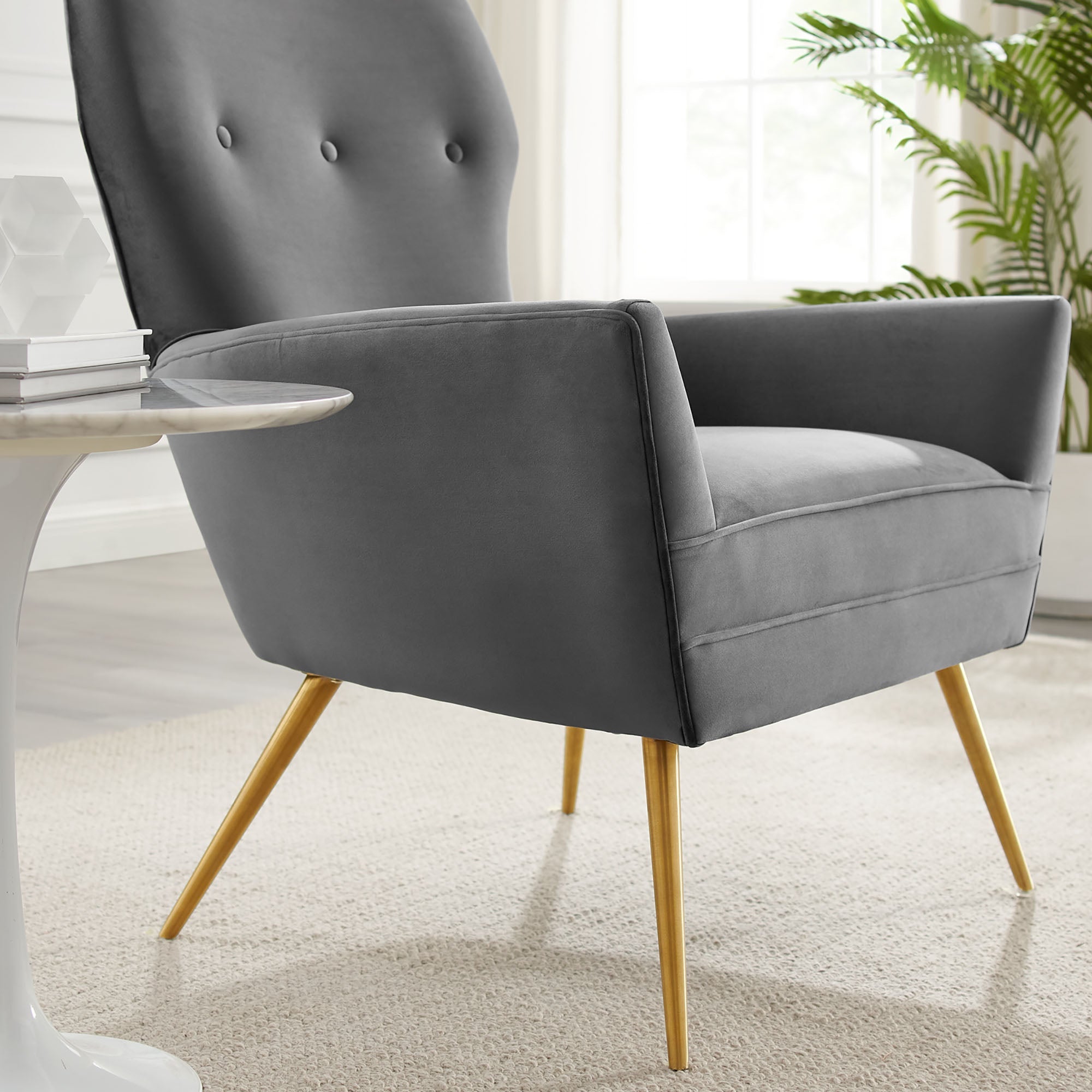 Renata Button Tufted Performance Velvet Armchair by Modway