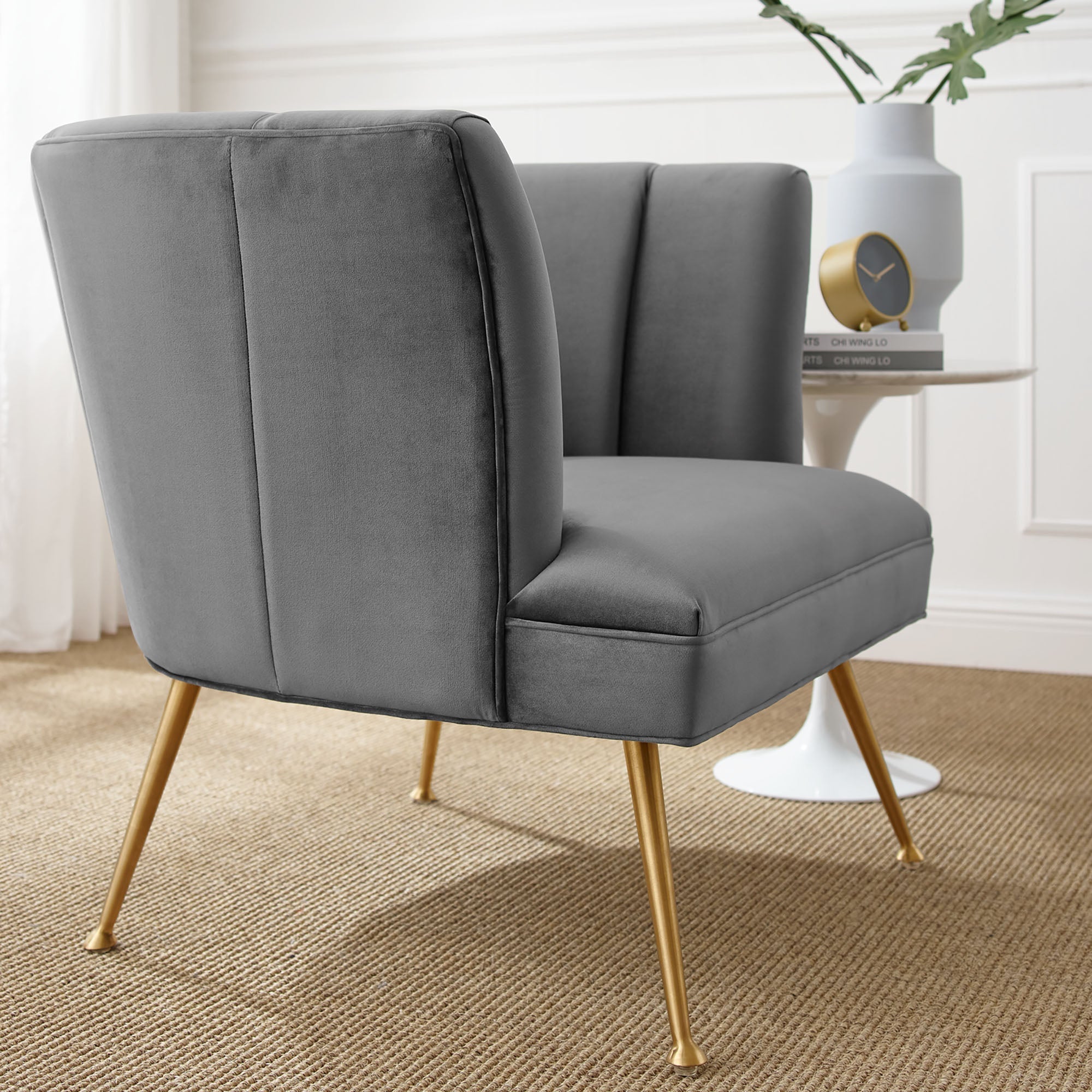Veronica Channel Tufted Performance Velvet Armchair by Modway