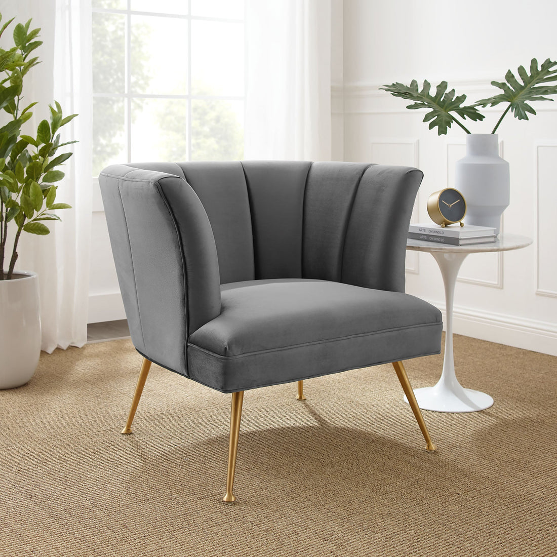 Veronica Channel Tufted Performance Velvet Armchair by Modway