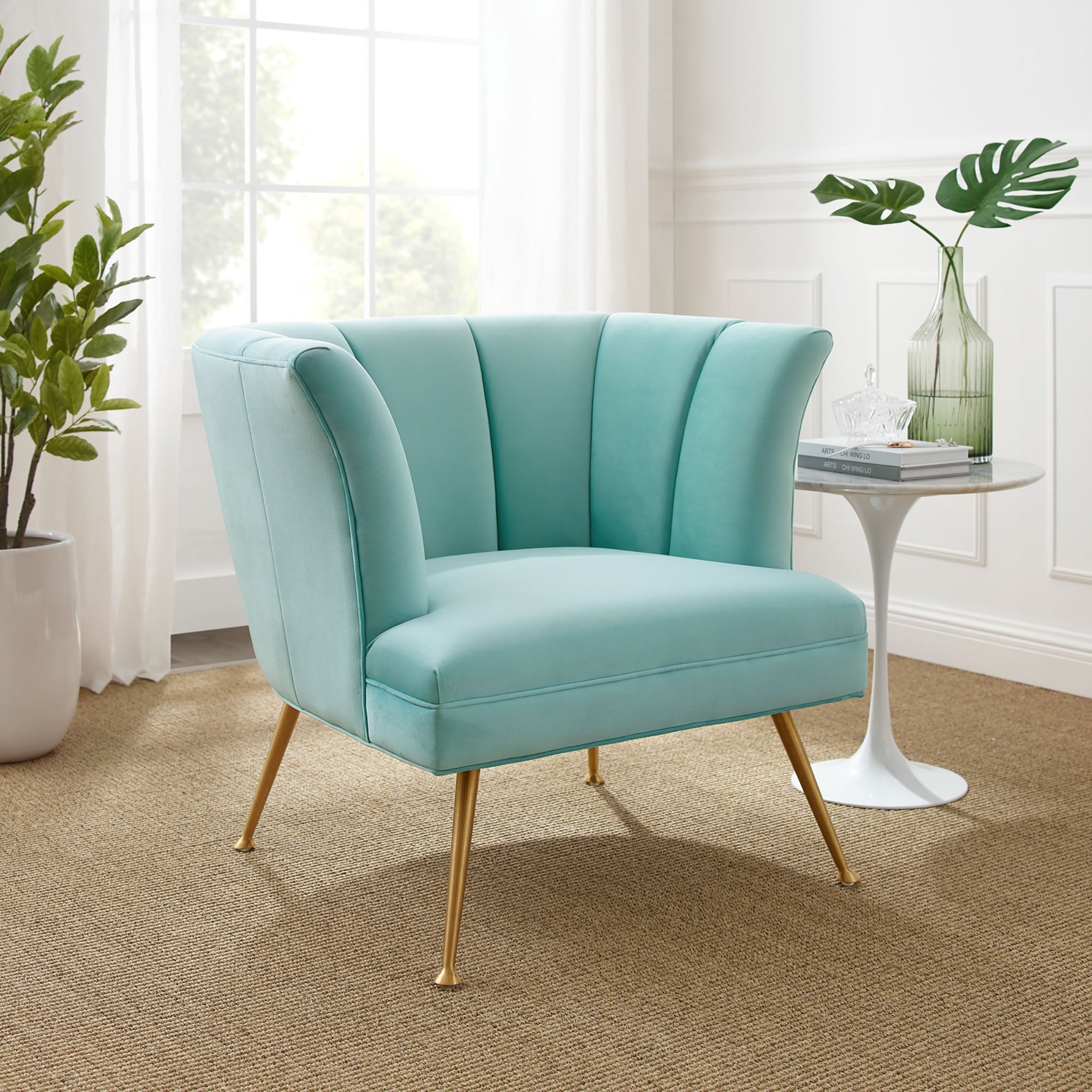 Veronica Channel Tufted Performance Velvet Armchair by Modway