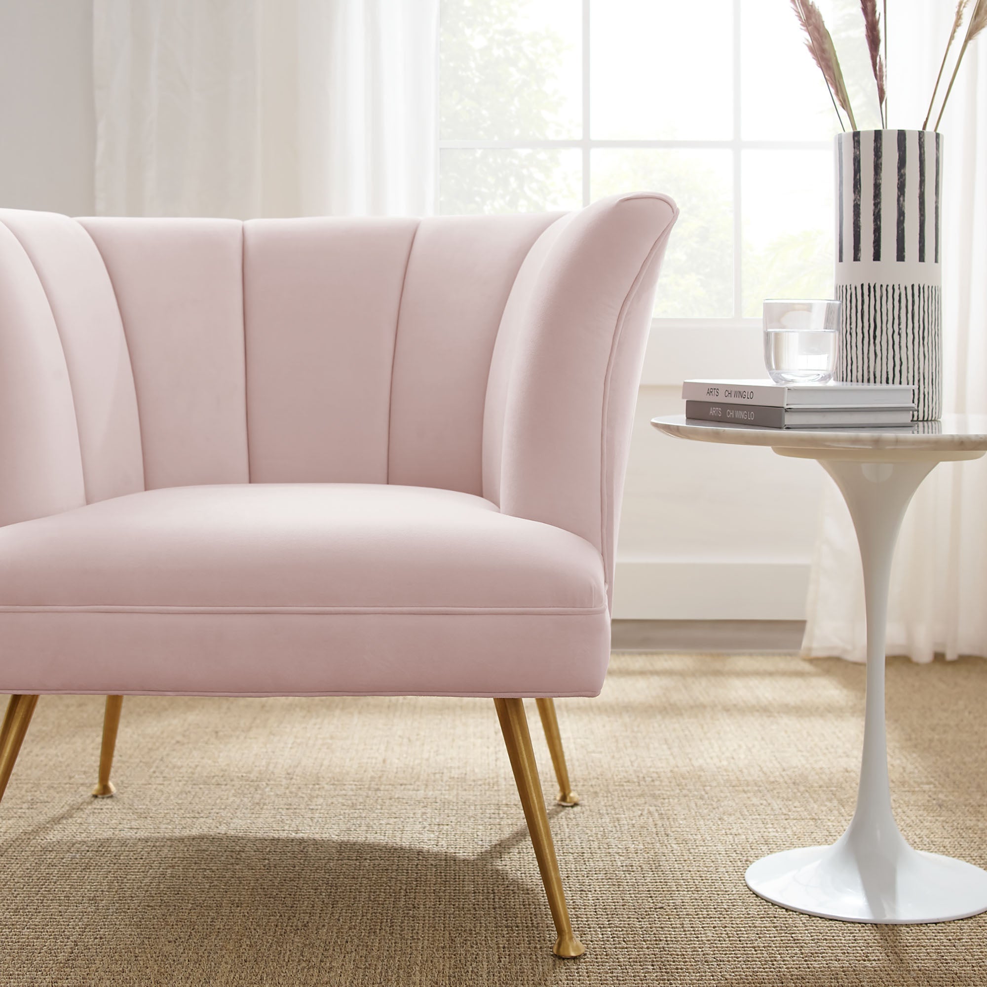 Veronica Channel Tufted Performance Velvet Armchair by Modway