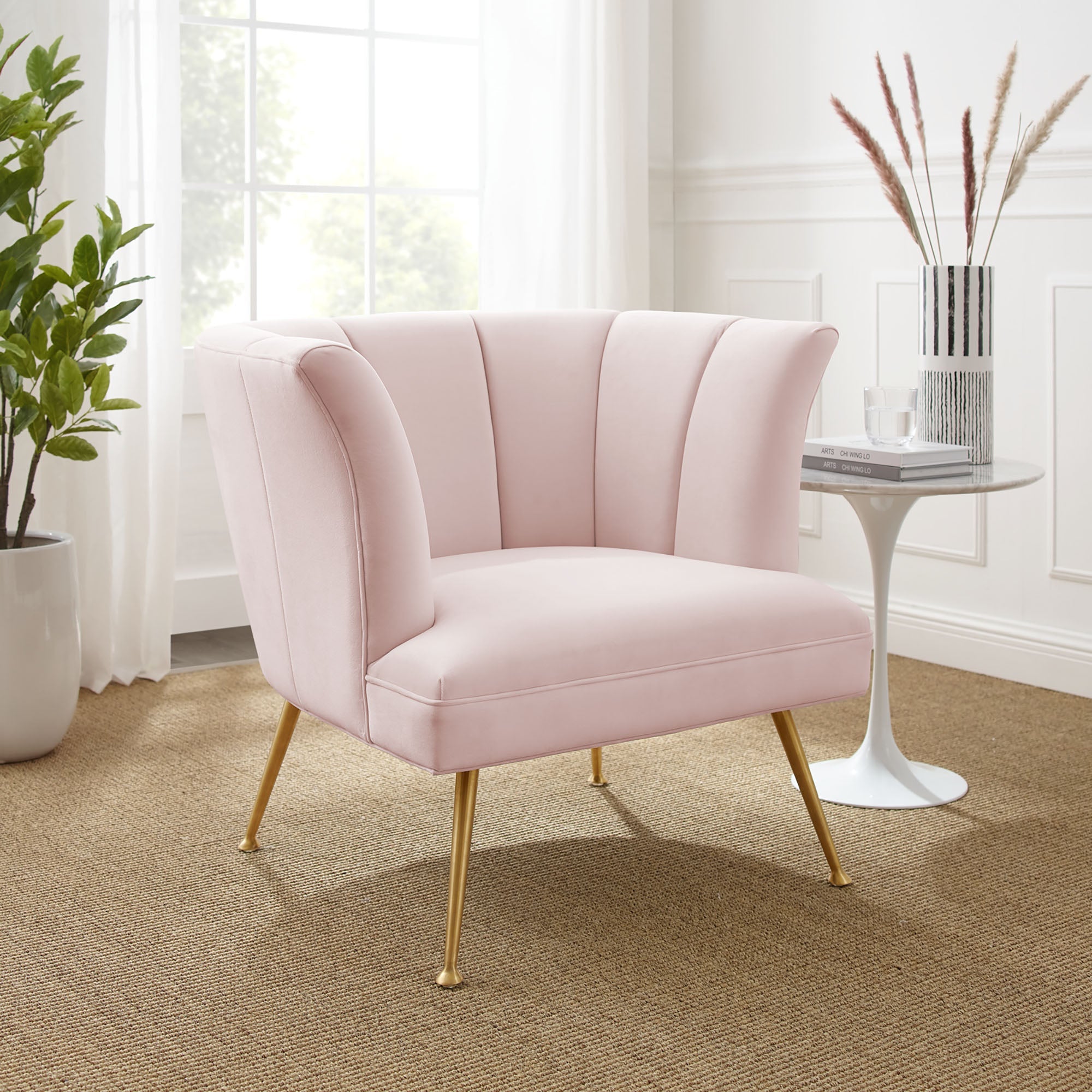 Veronica Channel Tufted Performance Velvet Armchair by Modway