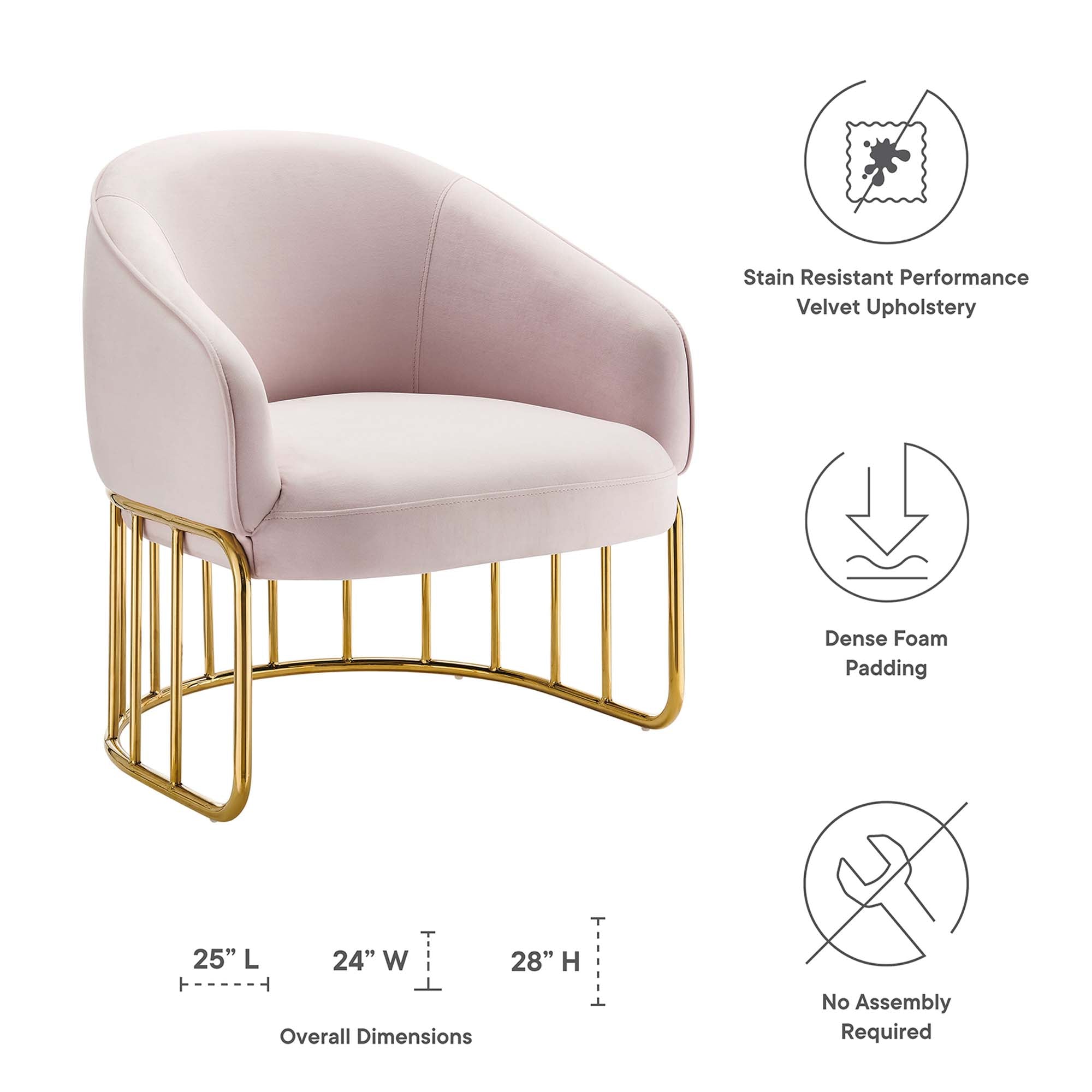 Legacy Performance Velvet Armchair by Modway