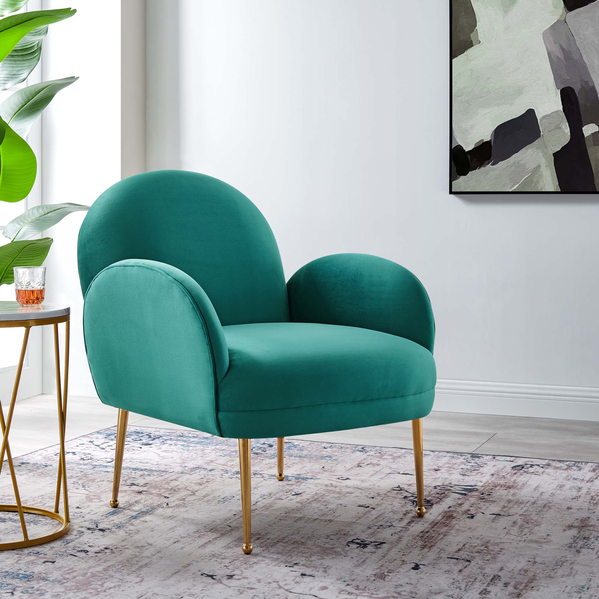 Transcend Performance Velvet Armchair by Modway