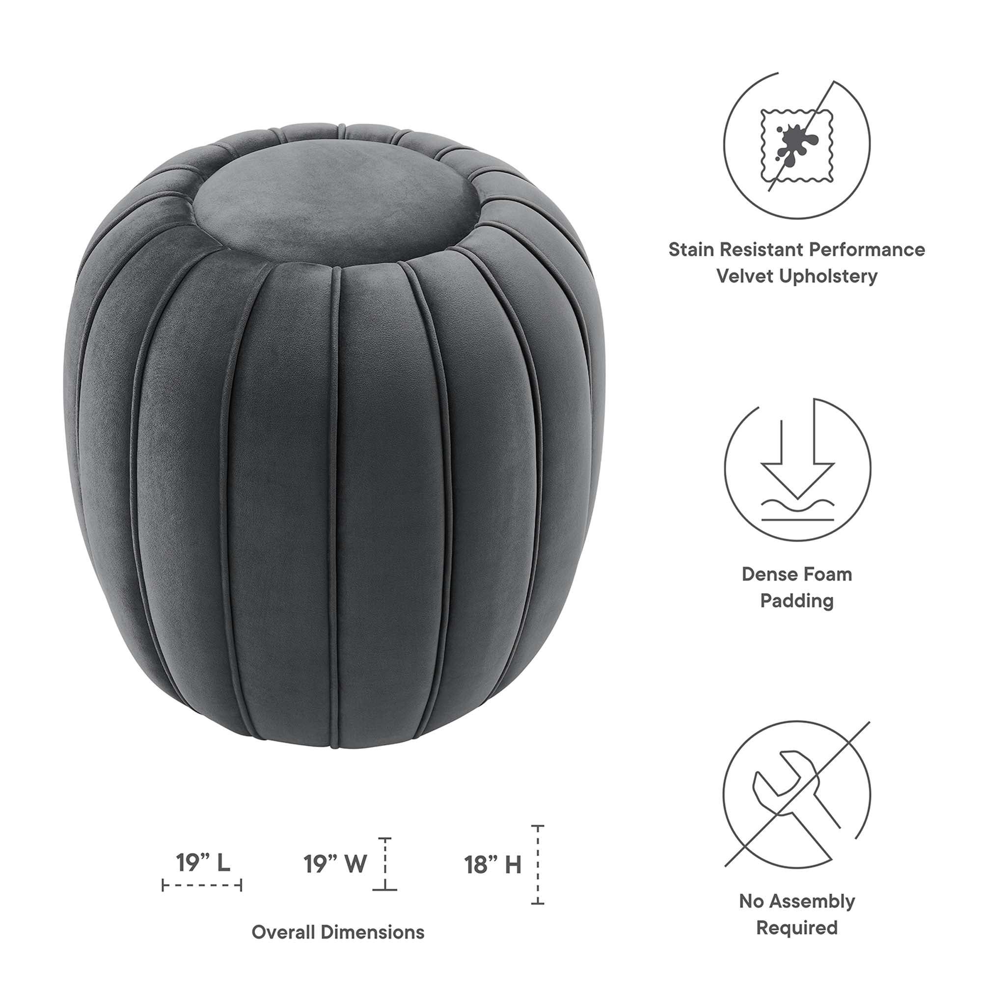 Celebrate Channel Tufted Performance Velvet Ottoman by Modway