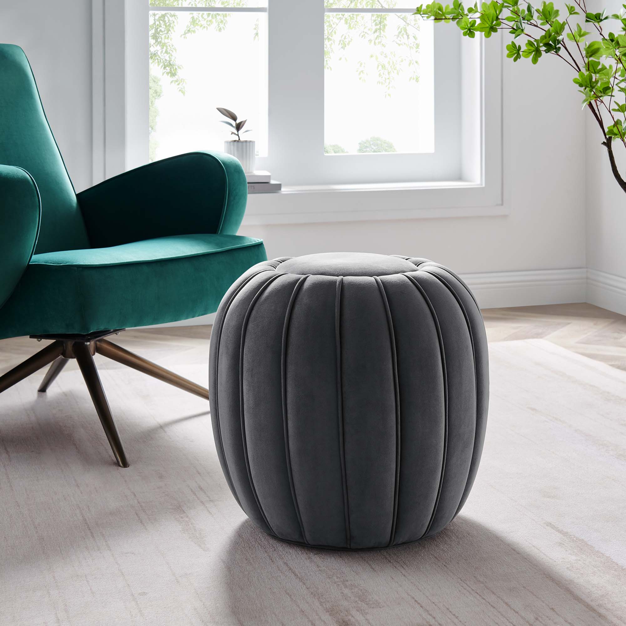 Celebrate Channel Tufted Performance Velvet Ottoman by Modway