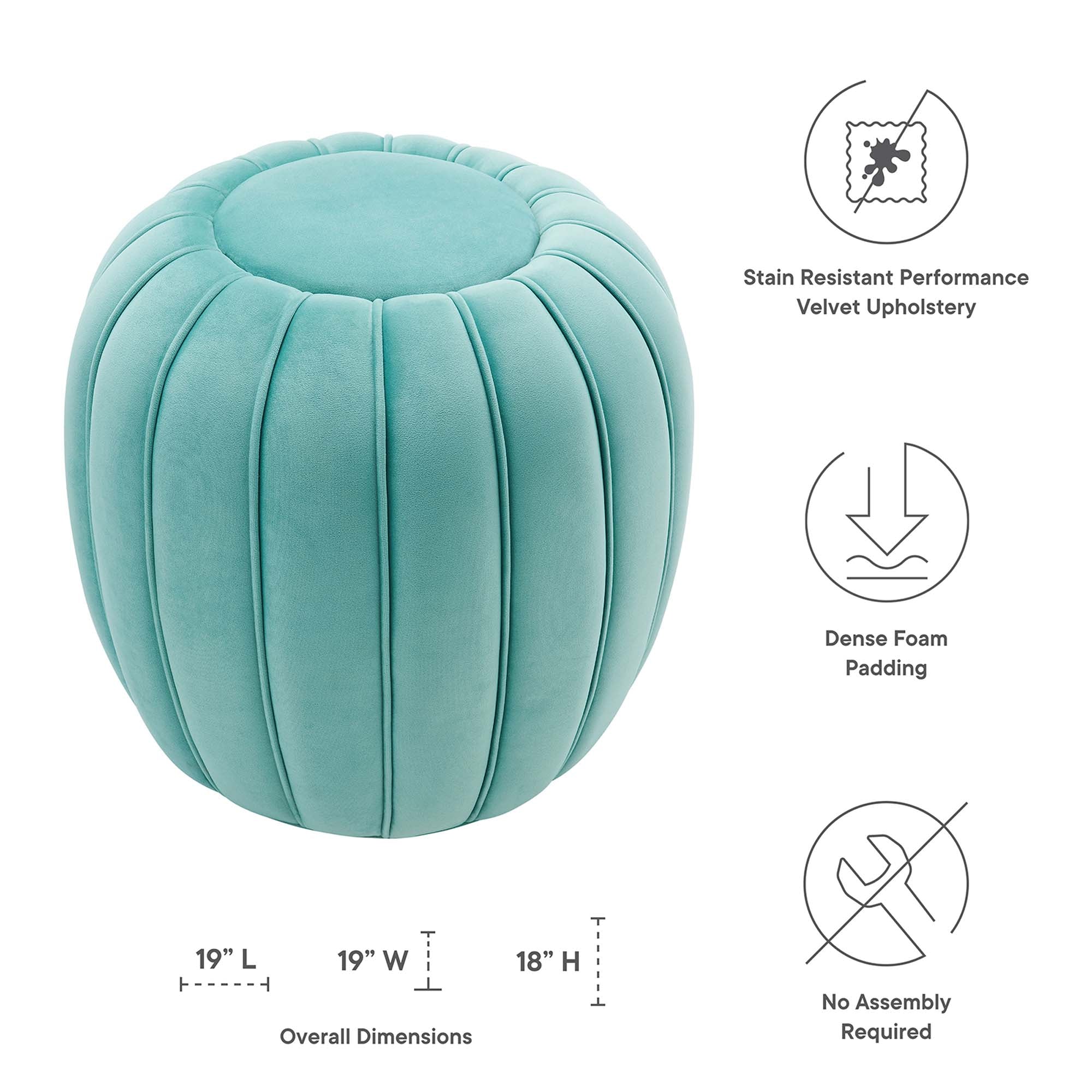 Celebrate Channel Tufted Performance Velvet Ottoman by Modway