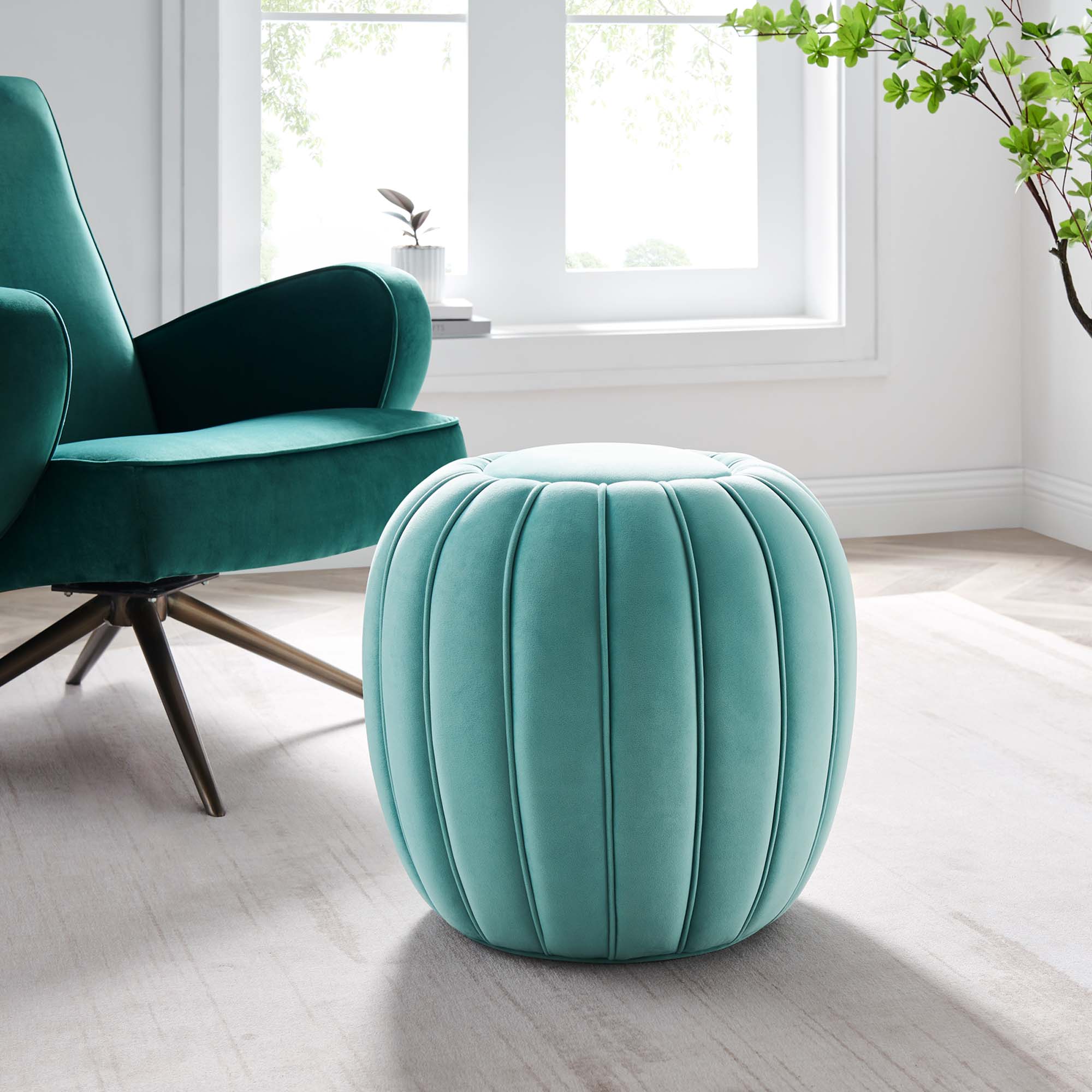 Celebrate Channel Tufted Performance Velvet Ottoman by Modway