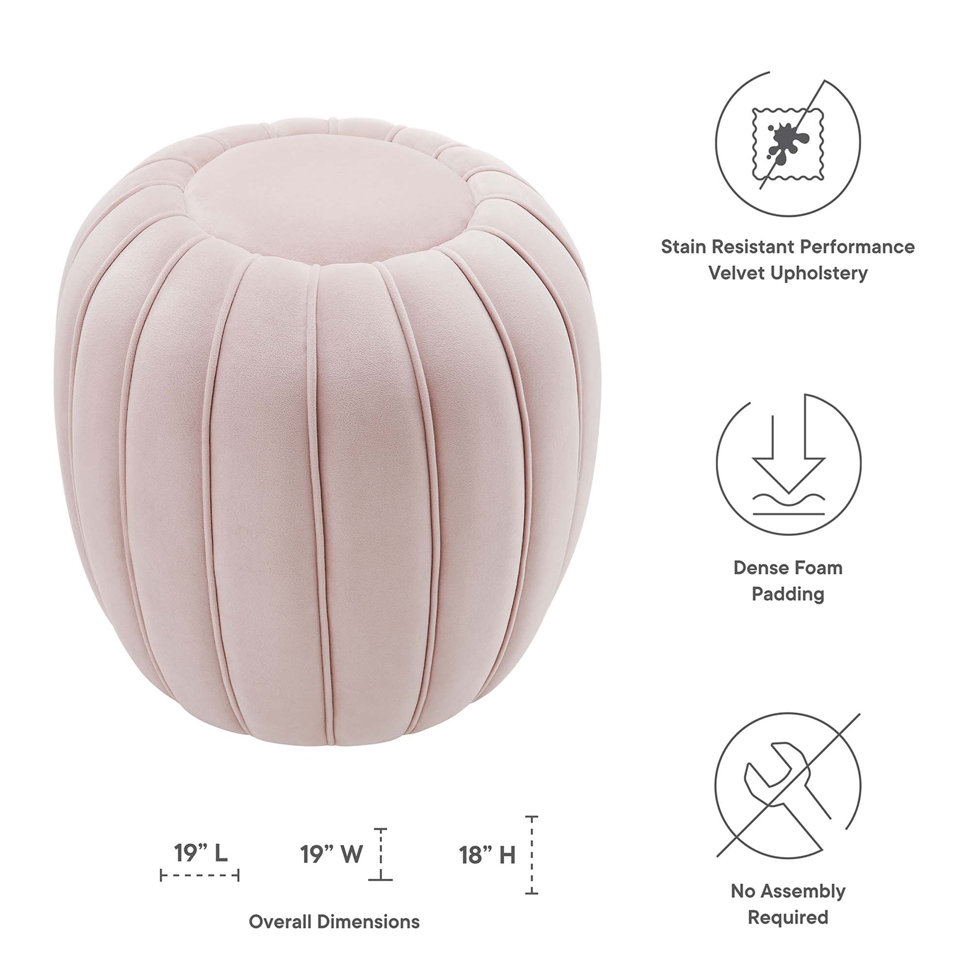 Celebrate Channel Tufted Performance Velvet Ottoman by Modway