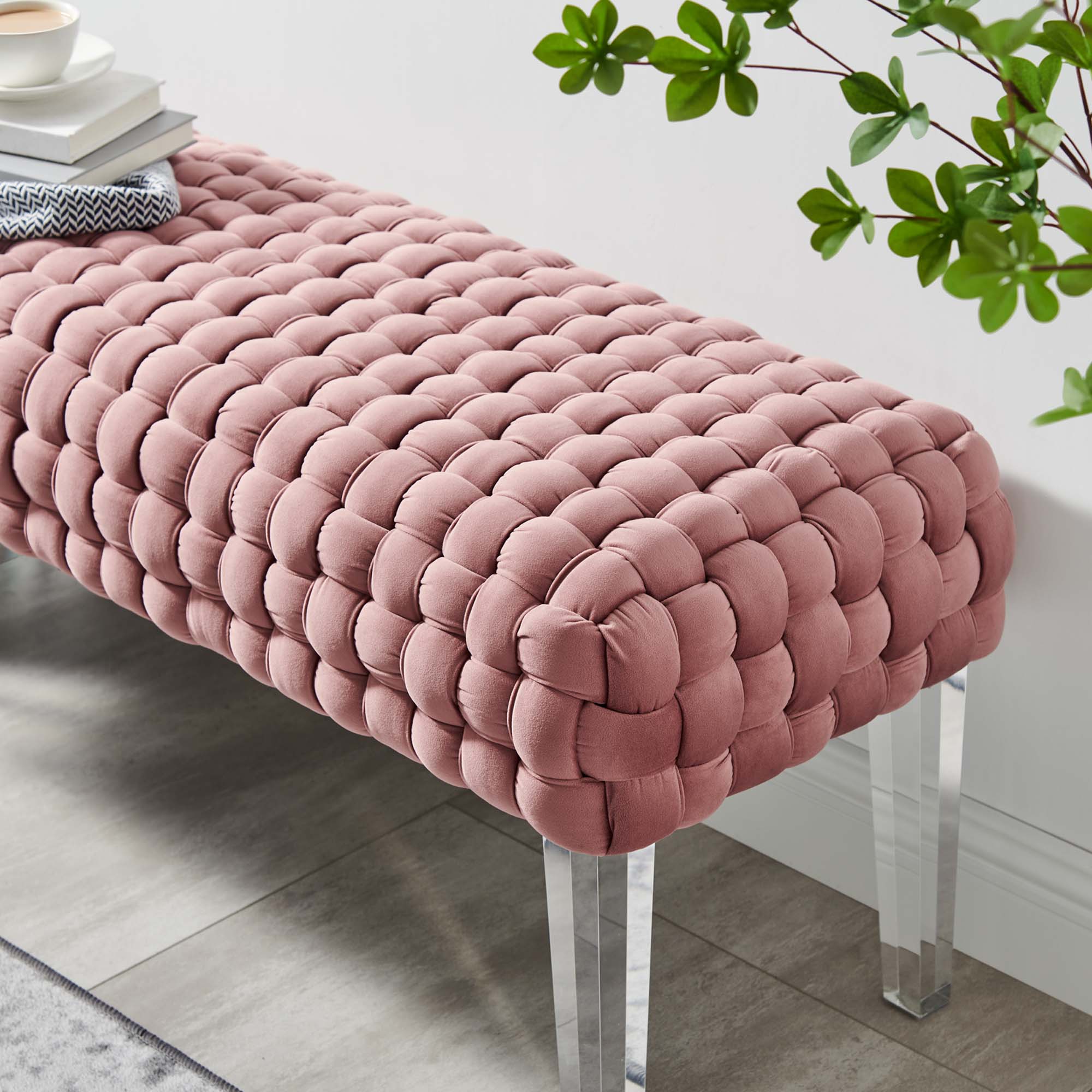 Prologue Woven Performance Velvet Ottoman by Modway