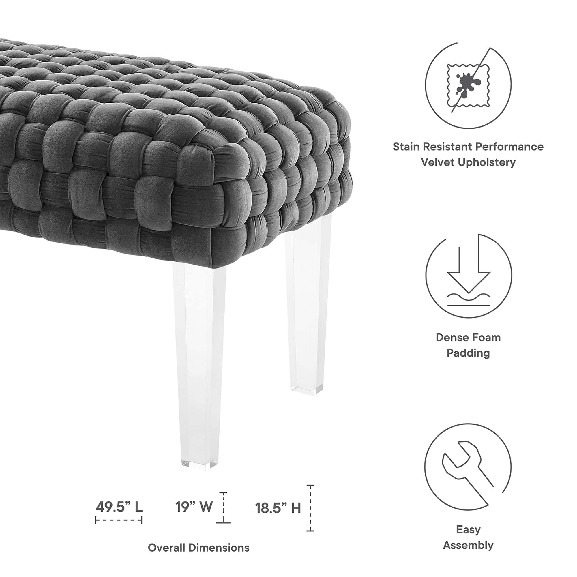Prologue Woven Performance Velvet Ottoman by Modway