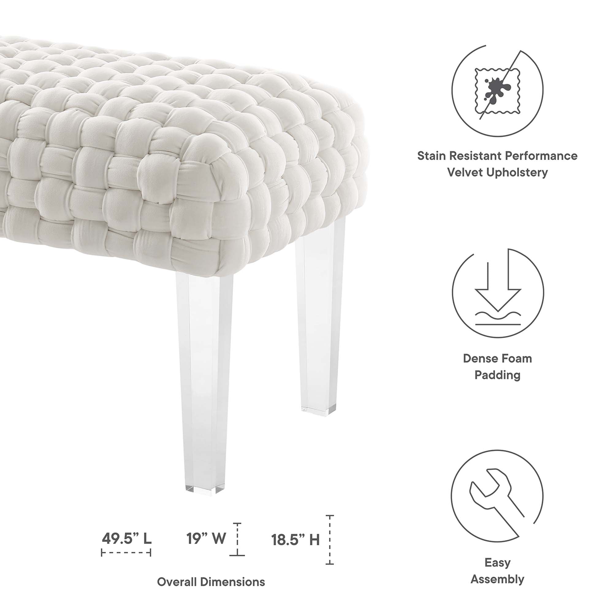 Prologue Woven Performance Velvet Ottoman by Modway