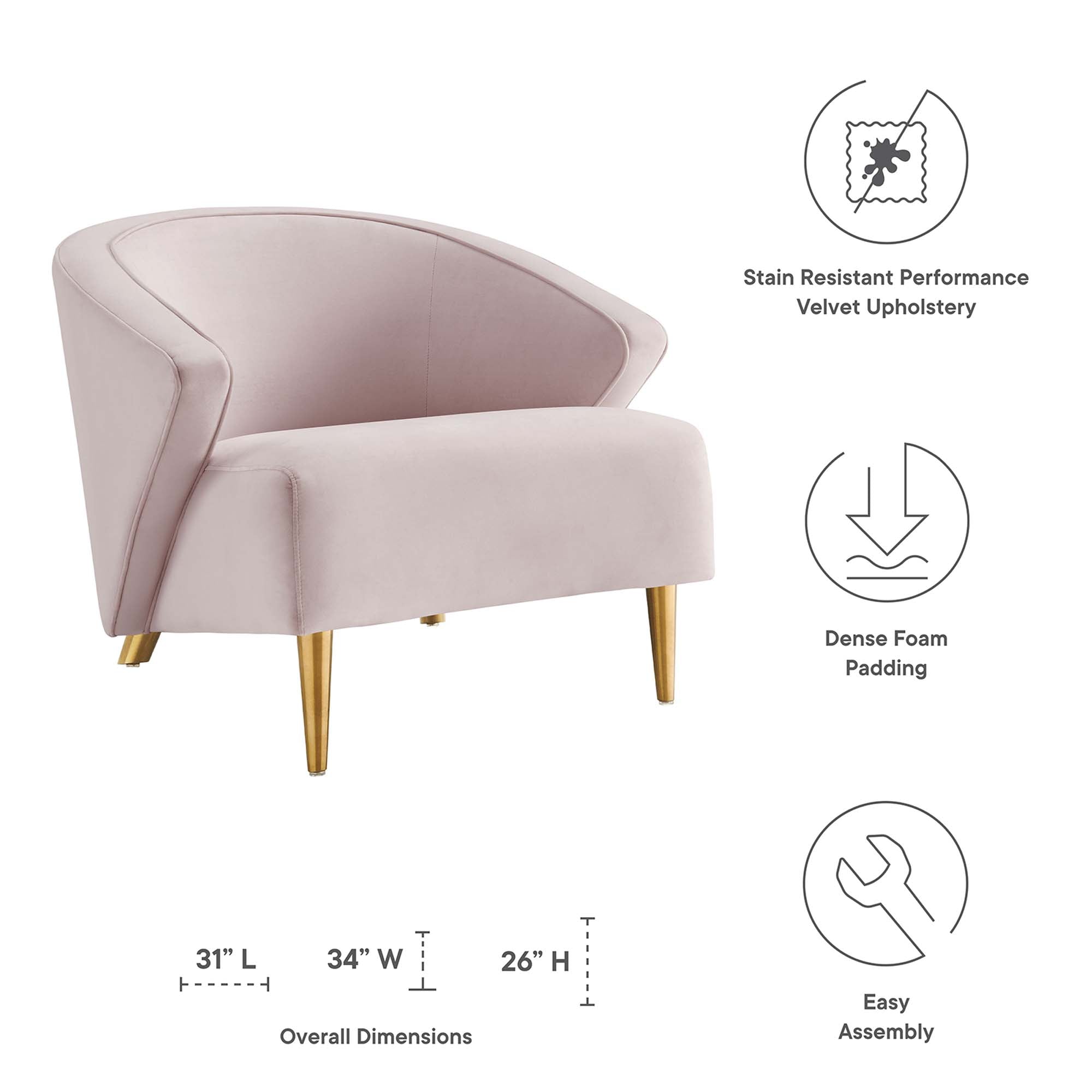 Odyssey Performance Velvet Armchair by Modway