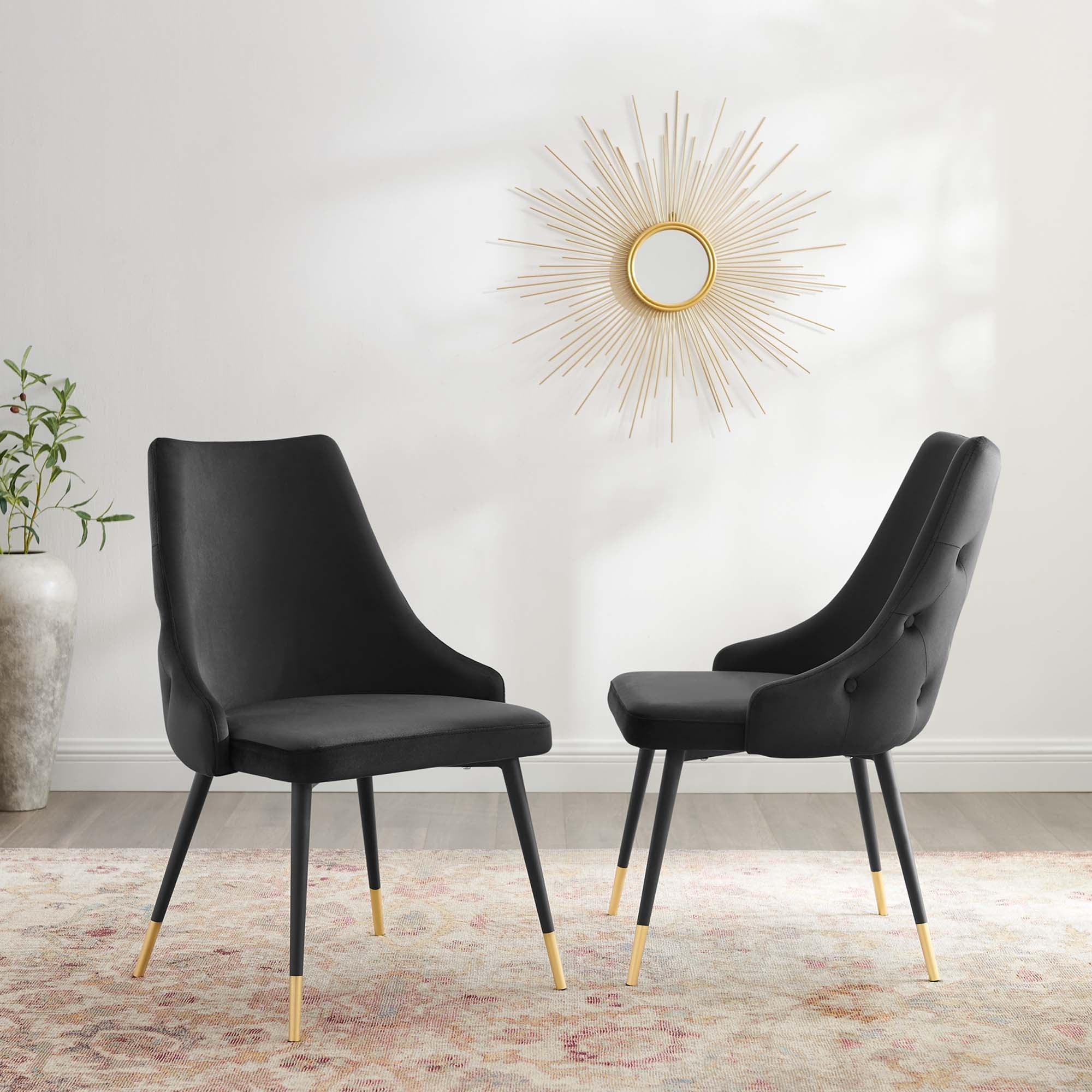 Adorn Dining Side Chair Performance Velvet Set of 2 by Modway