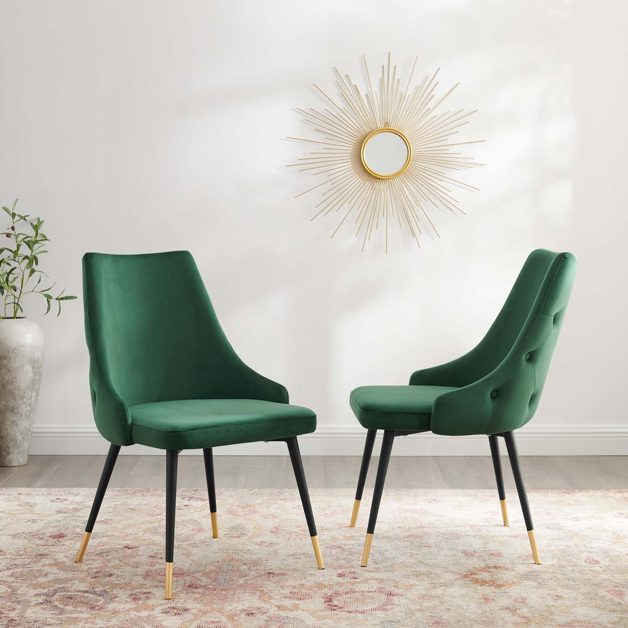 Adorn Dining Side Chair Performance Velvet Set of 2 by Modway