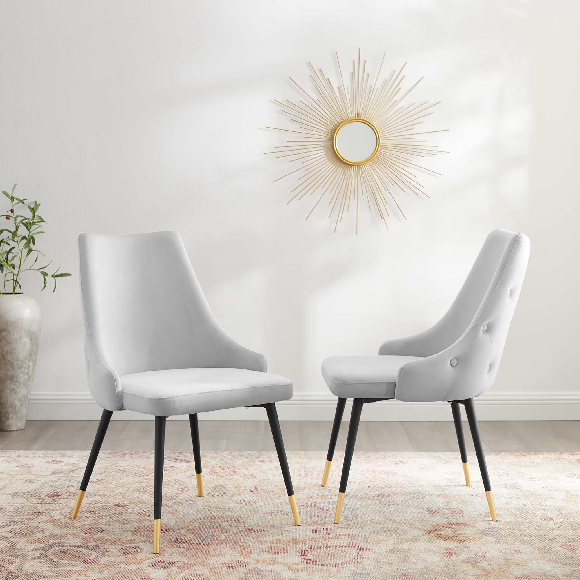 Adorn Dining Side Chair Performance Velvet Set of 2 by Modway