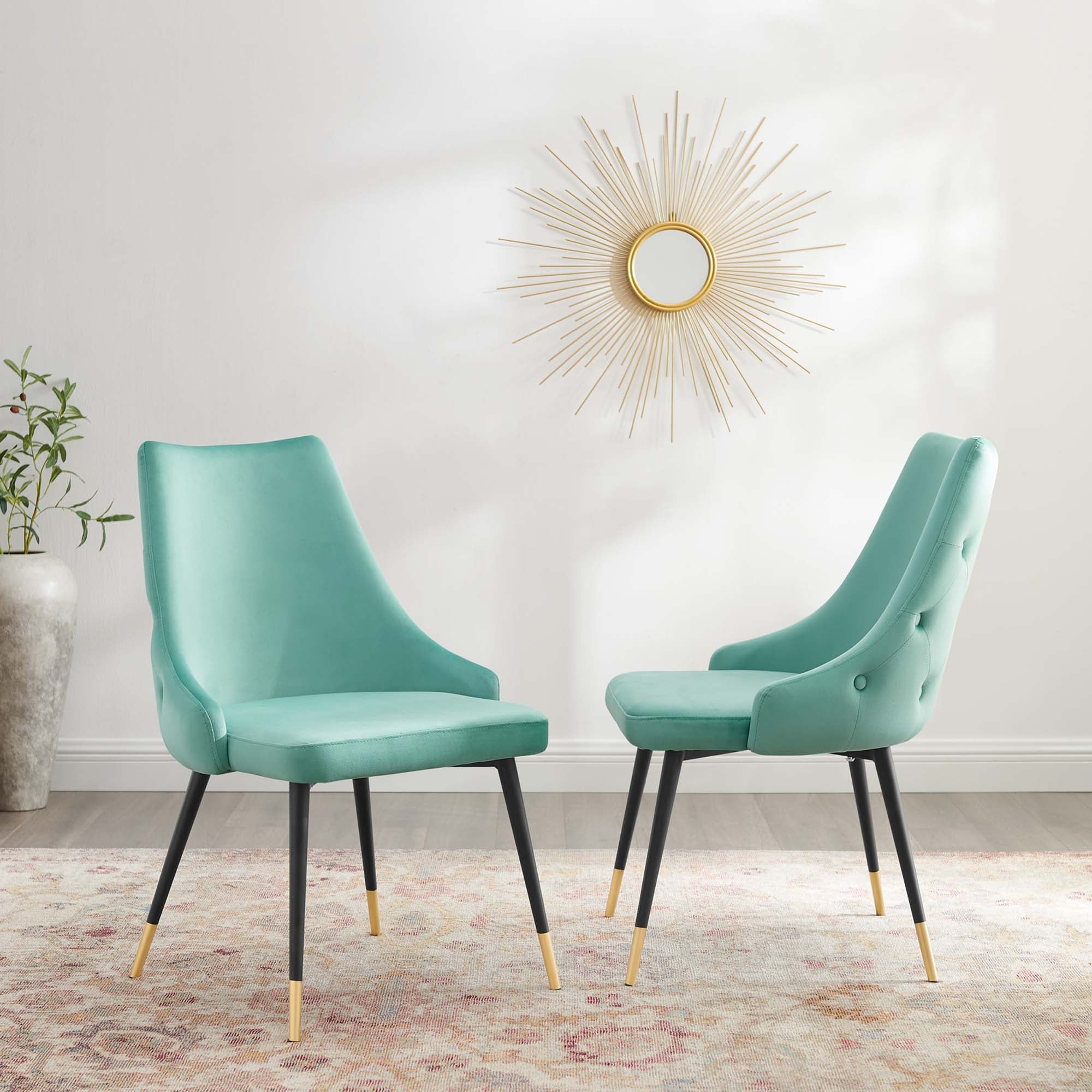Adorn Dining Side Chair Performance Velvet Set of 2 by Modway